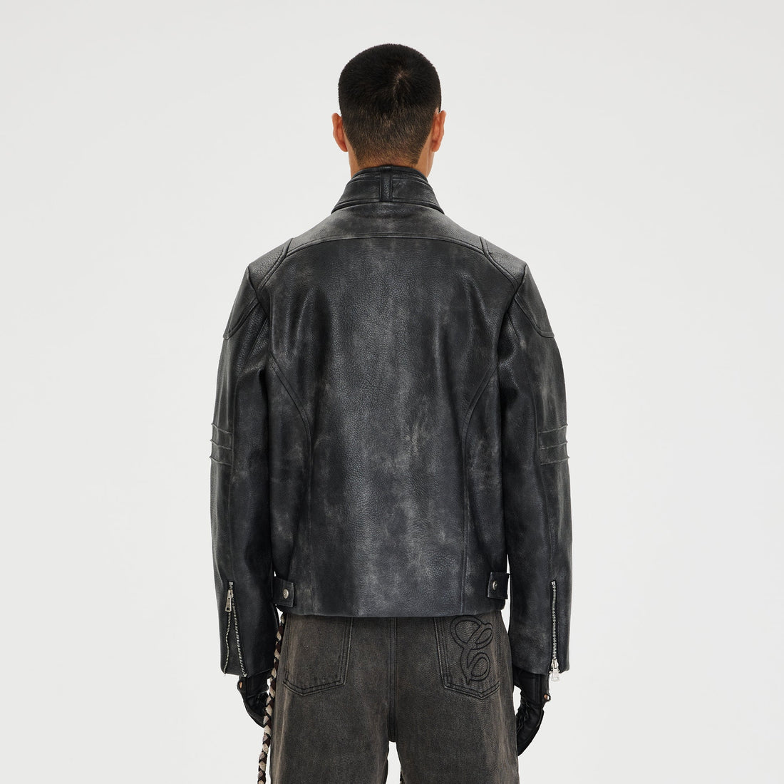 CATSSTAC Pebbled Faux Leather Multi-Zipper Biker Jacket-Jacket-M (Preorder)-Free Shipping Leatheretro