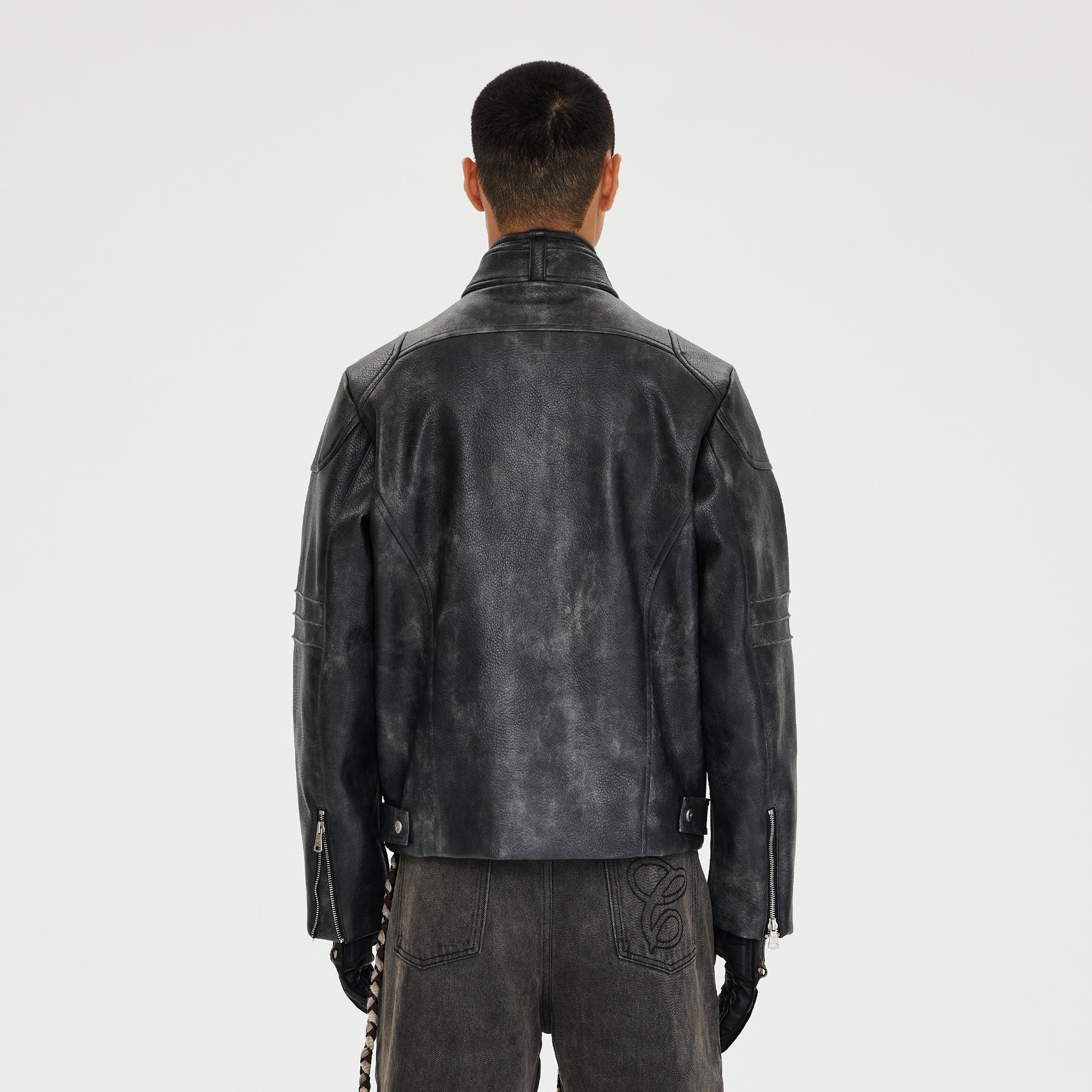 CATSSTAC Pebbled Faux Leather Multi-Zipper Biker Jacket-Jacket-M (Preorder)-Free Shipping Leatheretro