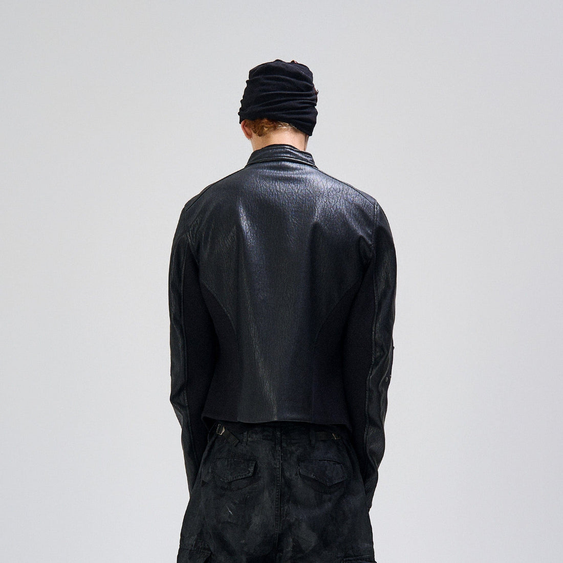 FLYERRER Structured Panel Faux Leather Biker Jacket-Jacket-S (Preorder)-Free Shipping Leatheretro