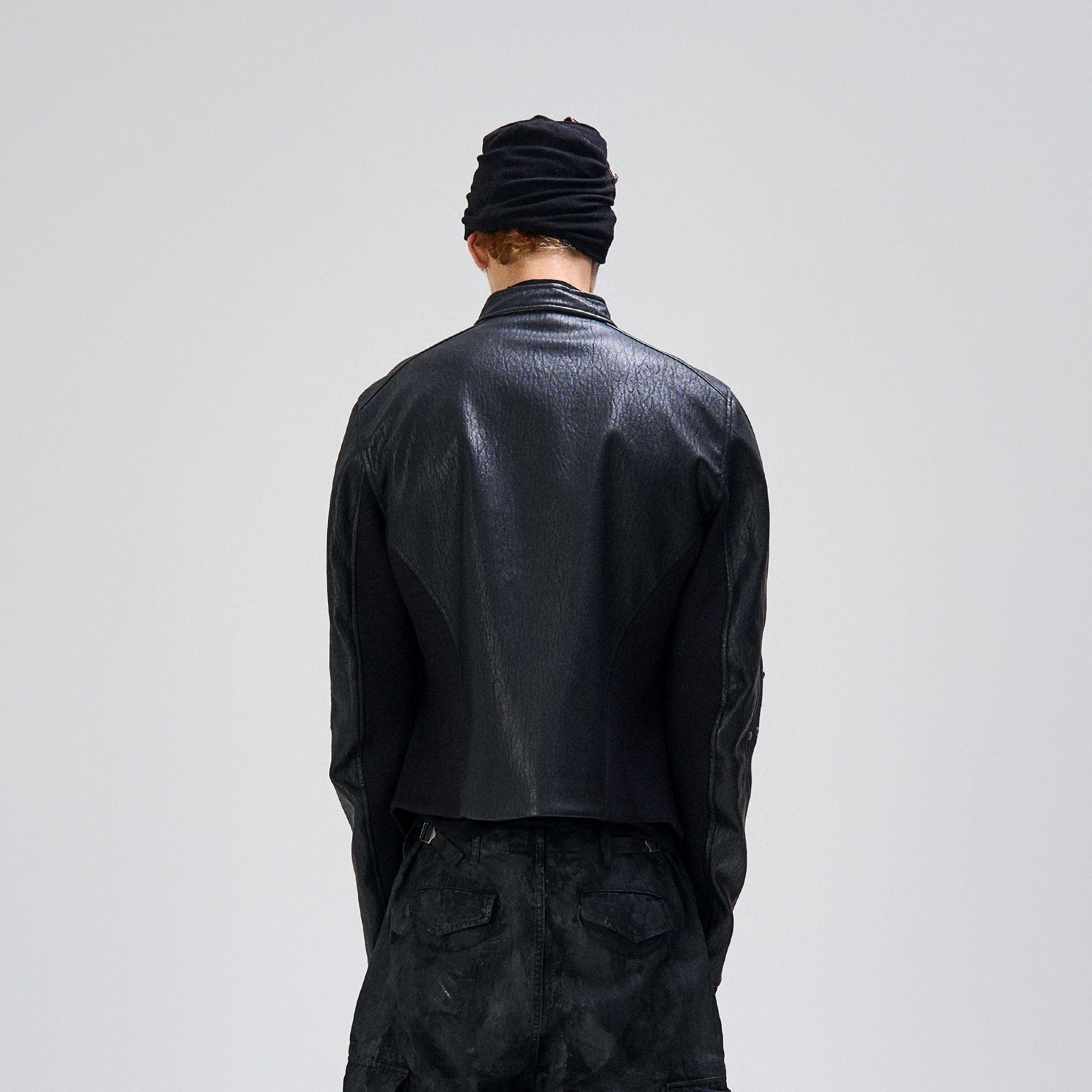 FLYERRER Structured Panel Faux Leather Biker Jacket-Jacket-S (Preorder)-Free Shipping Leatheretro