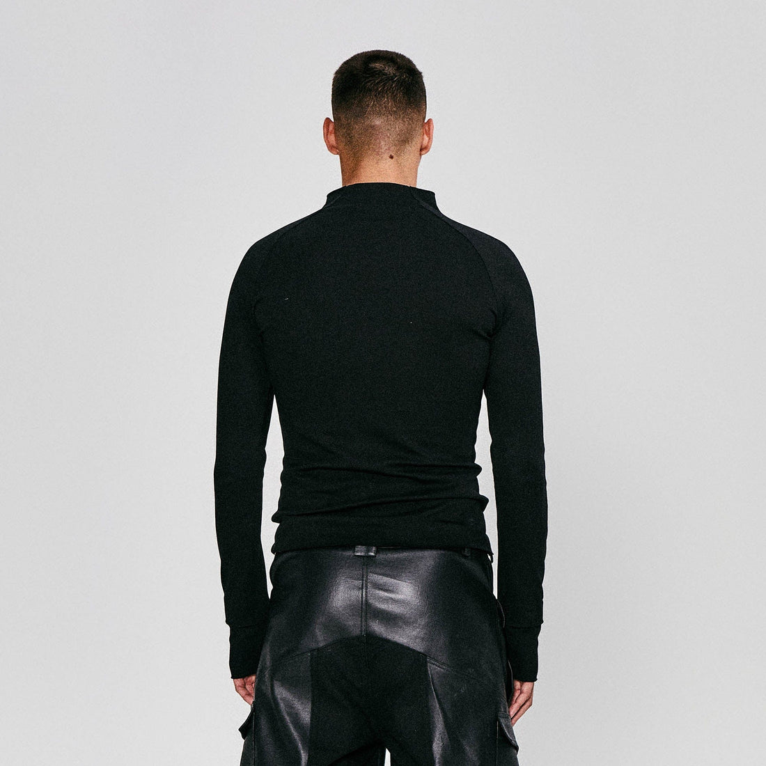 FLYERRER Gothic Script Graphic Asymmetrical Button Long-Sleeve Tee-L/S Tee-S-Free Shipping Leatheretro