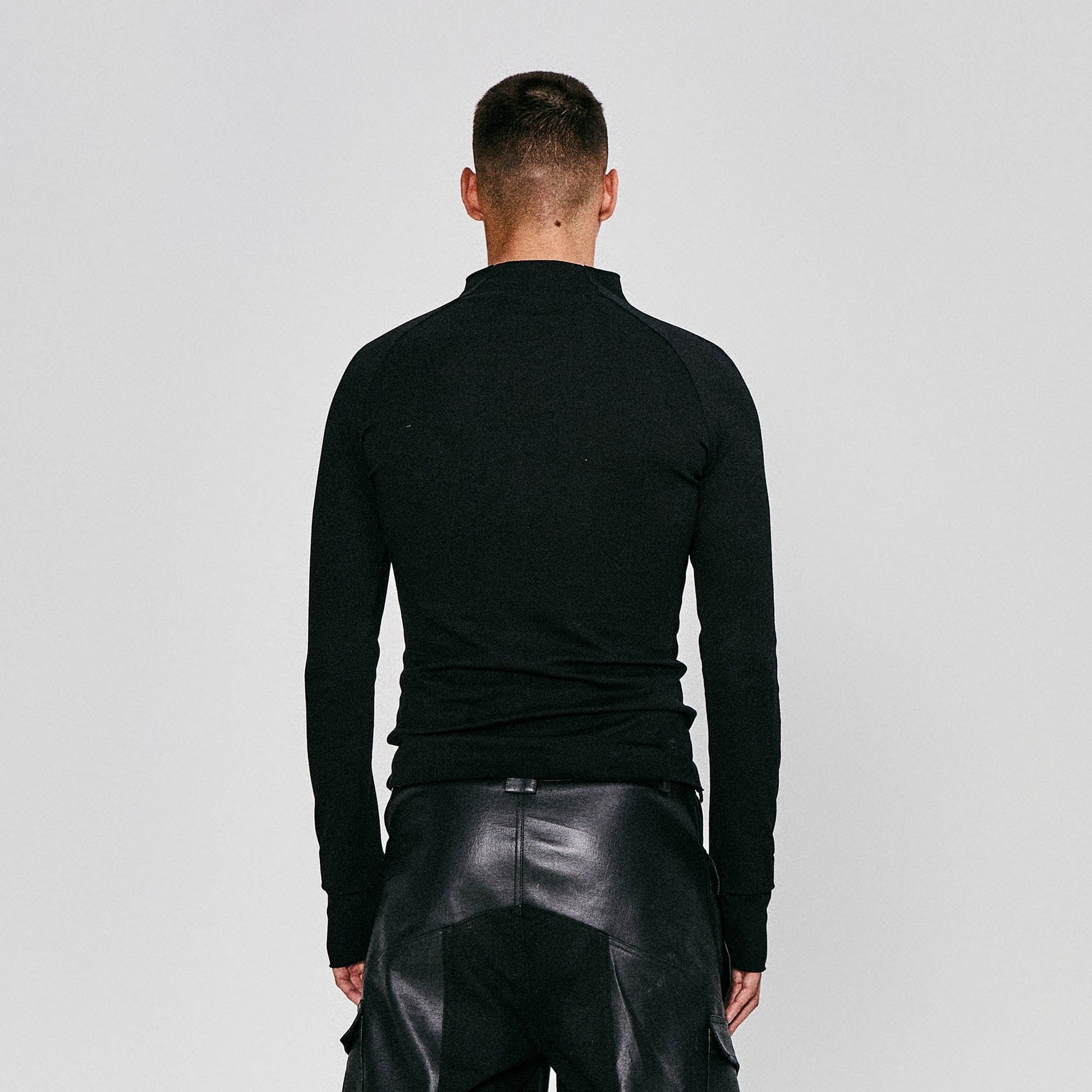 FLYERRER Gothic Script Graphic Asymmetrical Button Long-Sleeve Tee-L/S Tee-S-Free Shipping Leatheretro