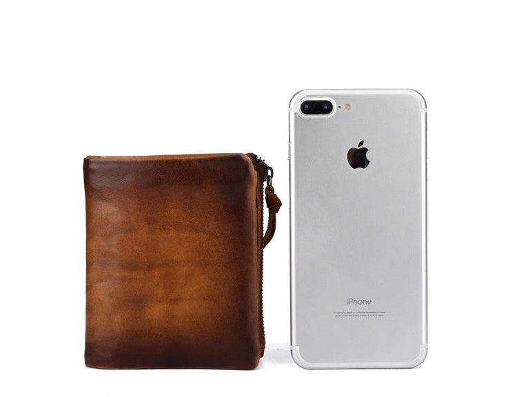 Vintage Genuine Leather Men’s Wallet-Handbags, Wallets & Cases-Light Coffee-Free Shipping Leatheretro
