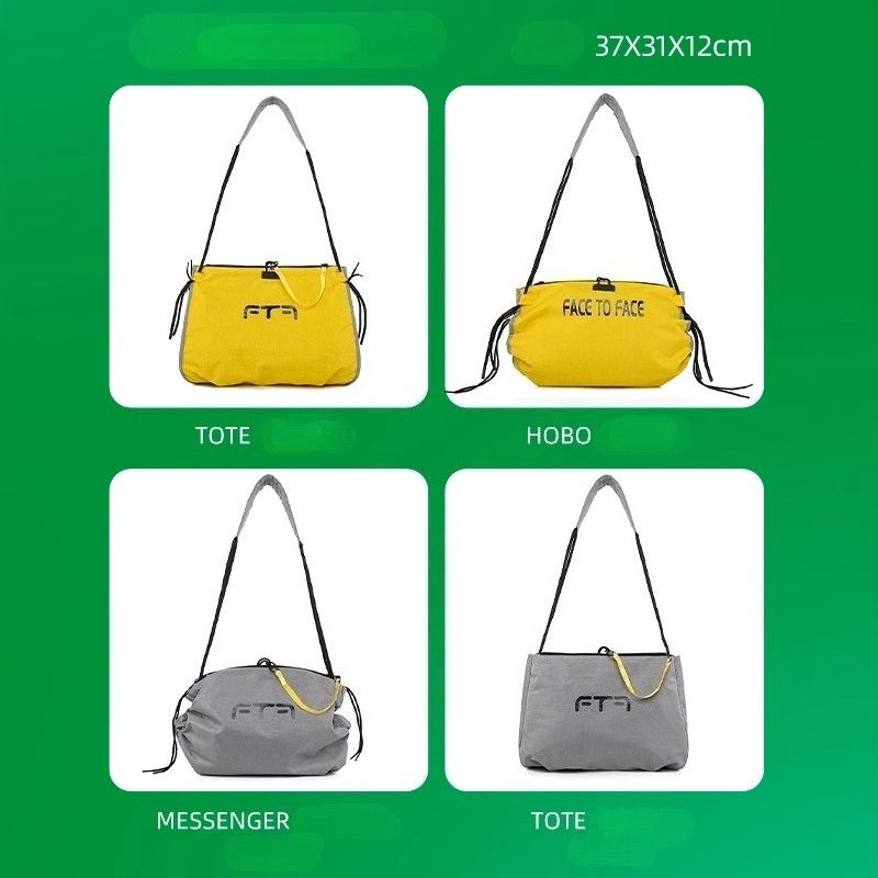 BOOM AB Side The Versatile Voyager: Reversible Tote & Crossbody Bag-Yellow Gray-Large-Free Shipping Leatheretro