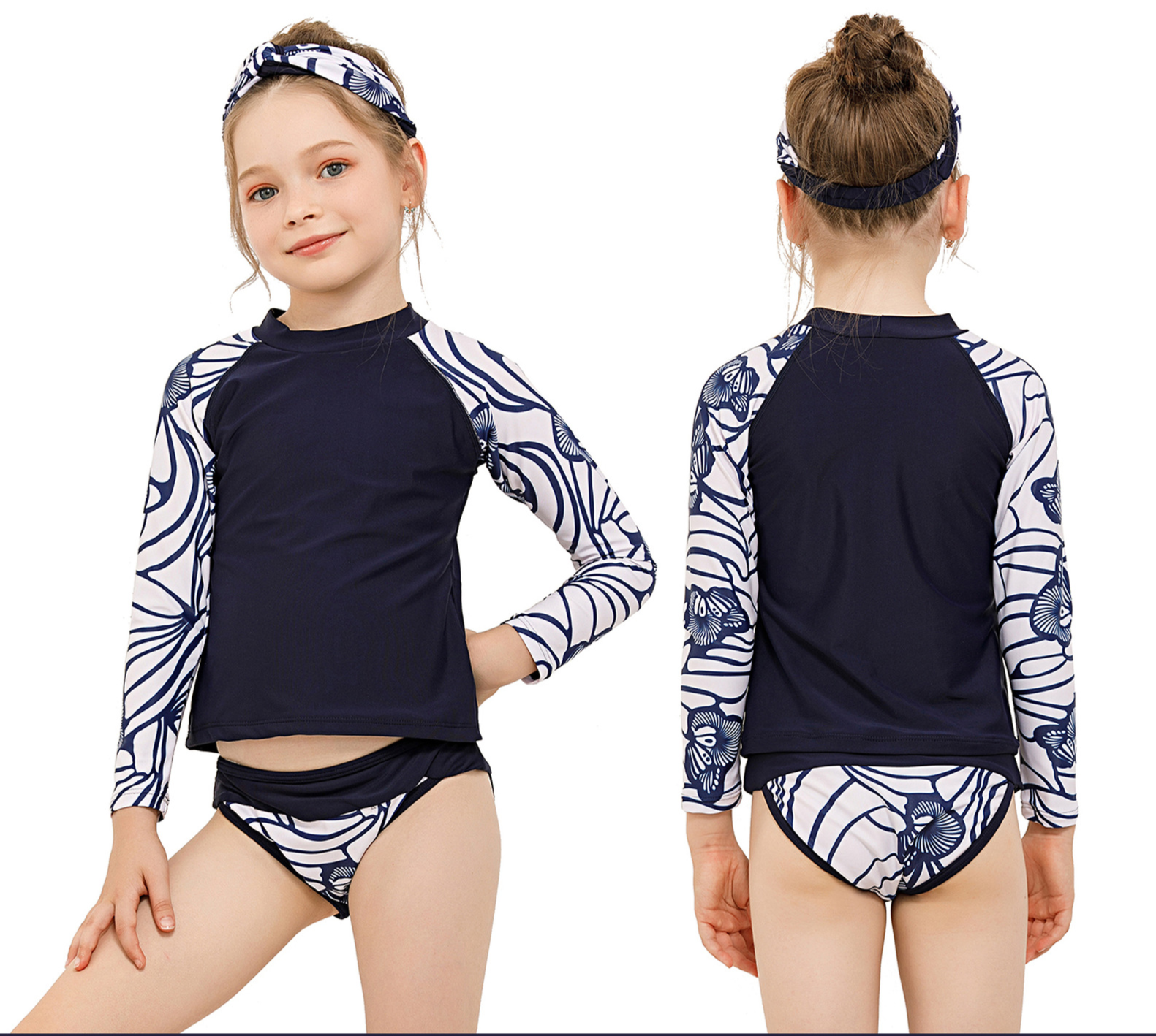 Parent Child Surfer & Diving Suit Swimsuit with Band-Women Swimwear-Kids with Band-S-Free Shipping Leatheretro