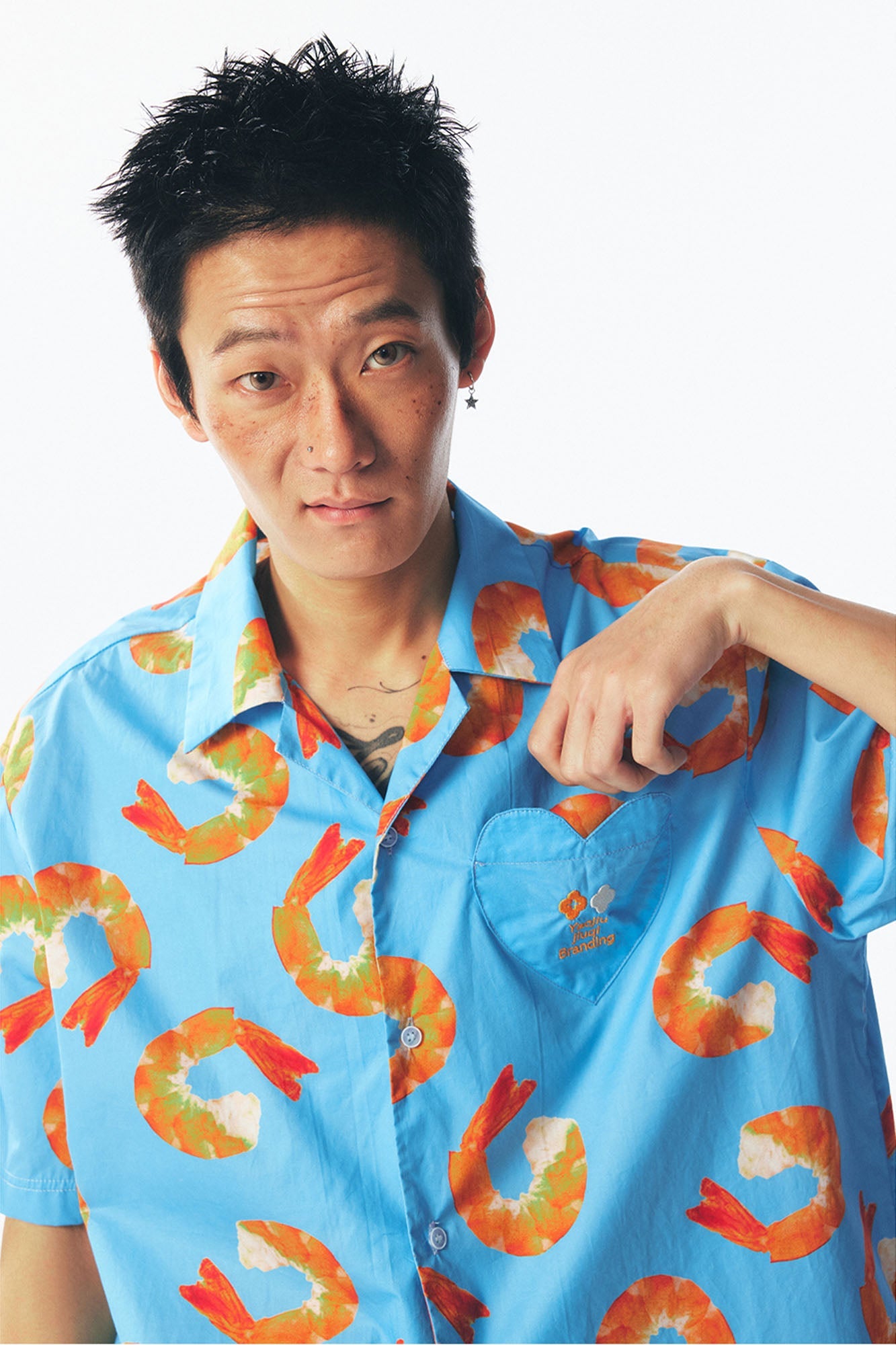 1997 POSTOFFICE Shrimp Full-Print Half Shirt-Half shirt-S-Free Shipping Leatheretro