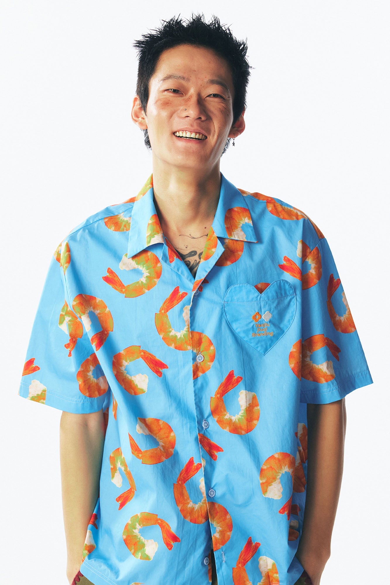 1997 POSTOFFICE Shrimp Full-Print Half Shirt-Half shirt-S-Free Shipping Leatheretro