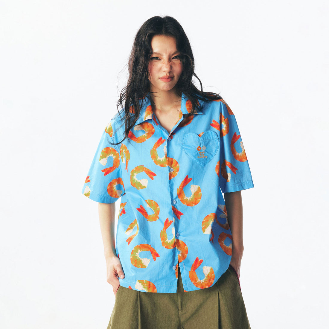 1997 POSTOFFICE Shrimp Full-Print Half Shirt-Half shirt-S-Free Shipping Leatheretro