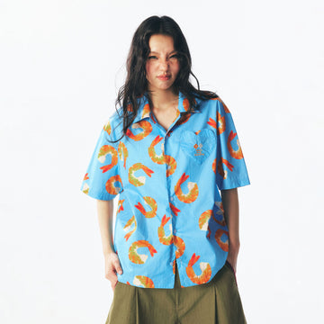 1997 POSTOFFICE Shrimp Full-Print Half Shirt-Half shirt-S-Free Shipping Leatheretro