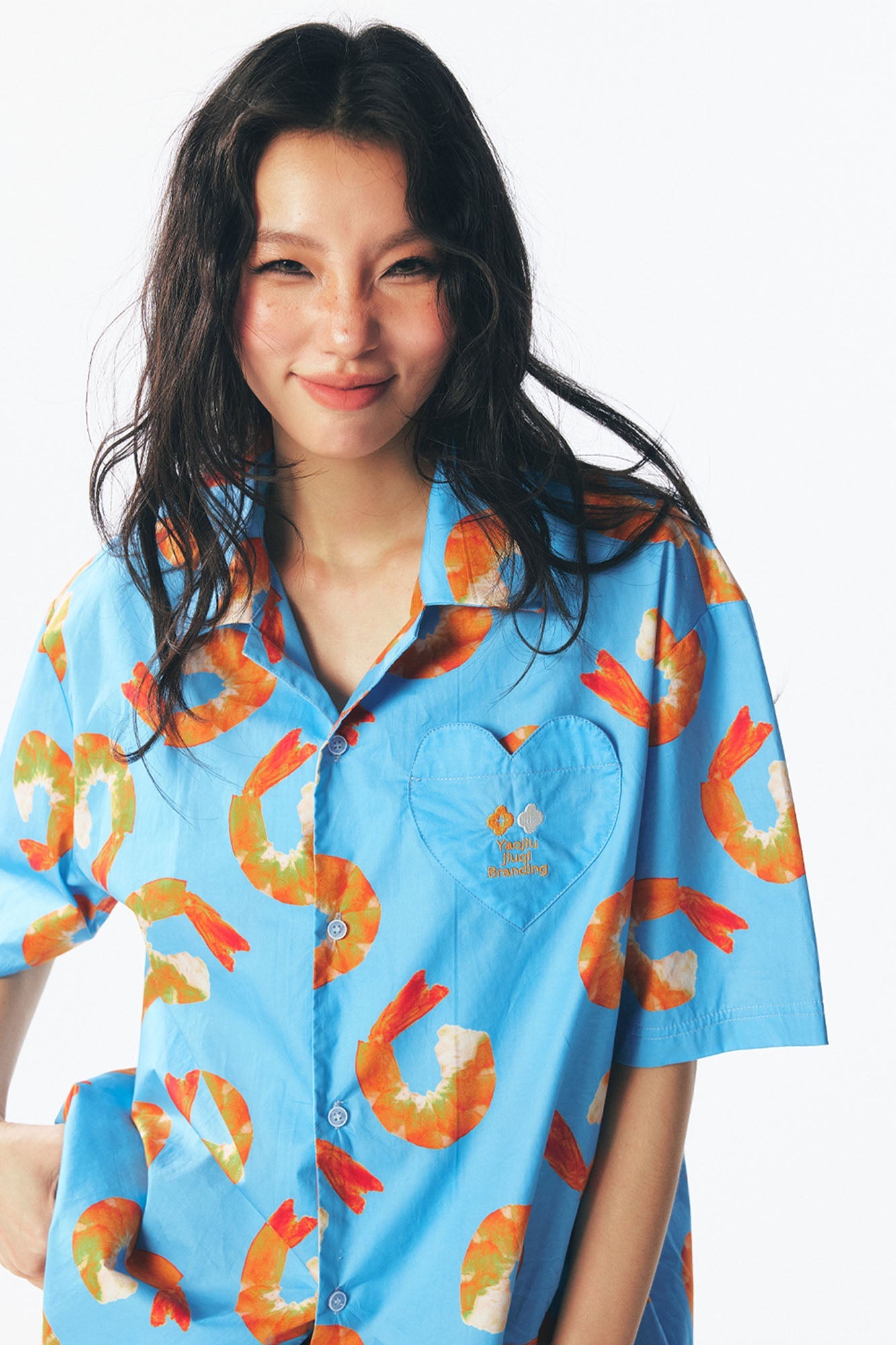 1997 POSTOFFICE Shrimp Full-Print Half Shirt-Half shirt-S-Free Shipping Leatheretro