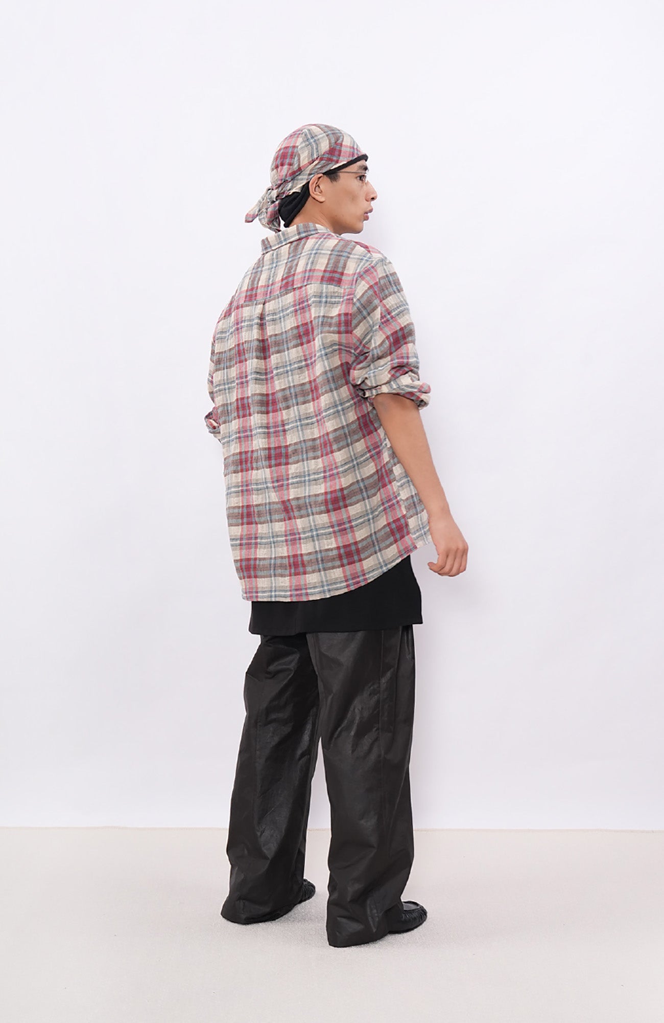 7440 37 1 Retro Linen-Blend Plaid Overshirt-Shirt-S (Preorder)-Free Shipping Leatheretro