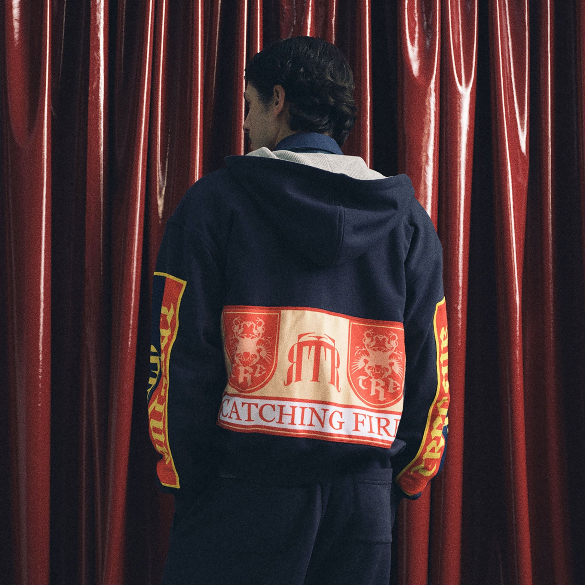 TRECLUB Graphic Patch Zip-Up Hoodie-Jacket-S-Gray-Free Shipping Leatheretro