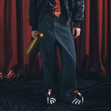 TRECLUB Studded Seam Striped Jeans-Jeans-S-Free Shipping Leatheretro