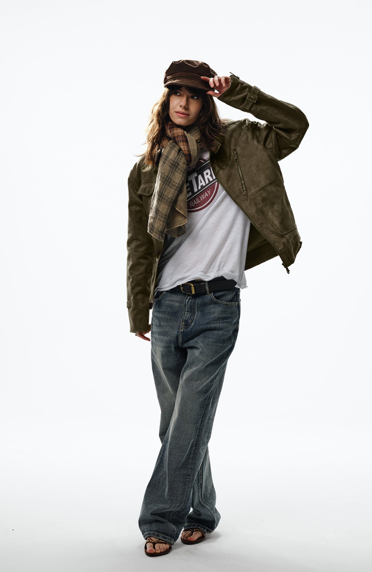 TRECLUB Retro Faux Suede Utility Jacket-Jacket-S-Free Shipping Leatheretro