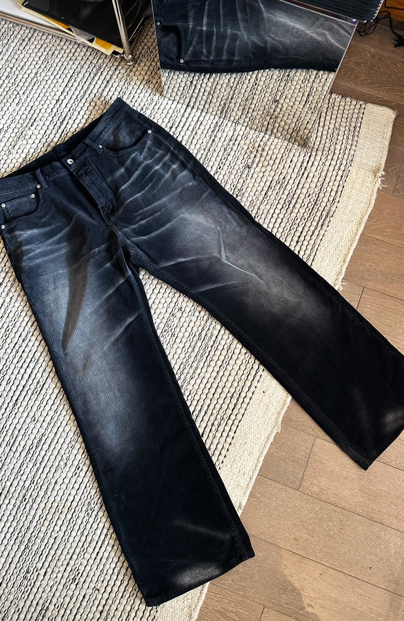 TRECLUB Washed Straight-Leg Corduroy Trousers-Pants-S (Preorder)-Free Shipping Leatheretro