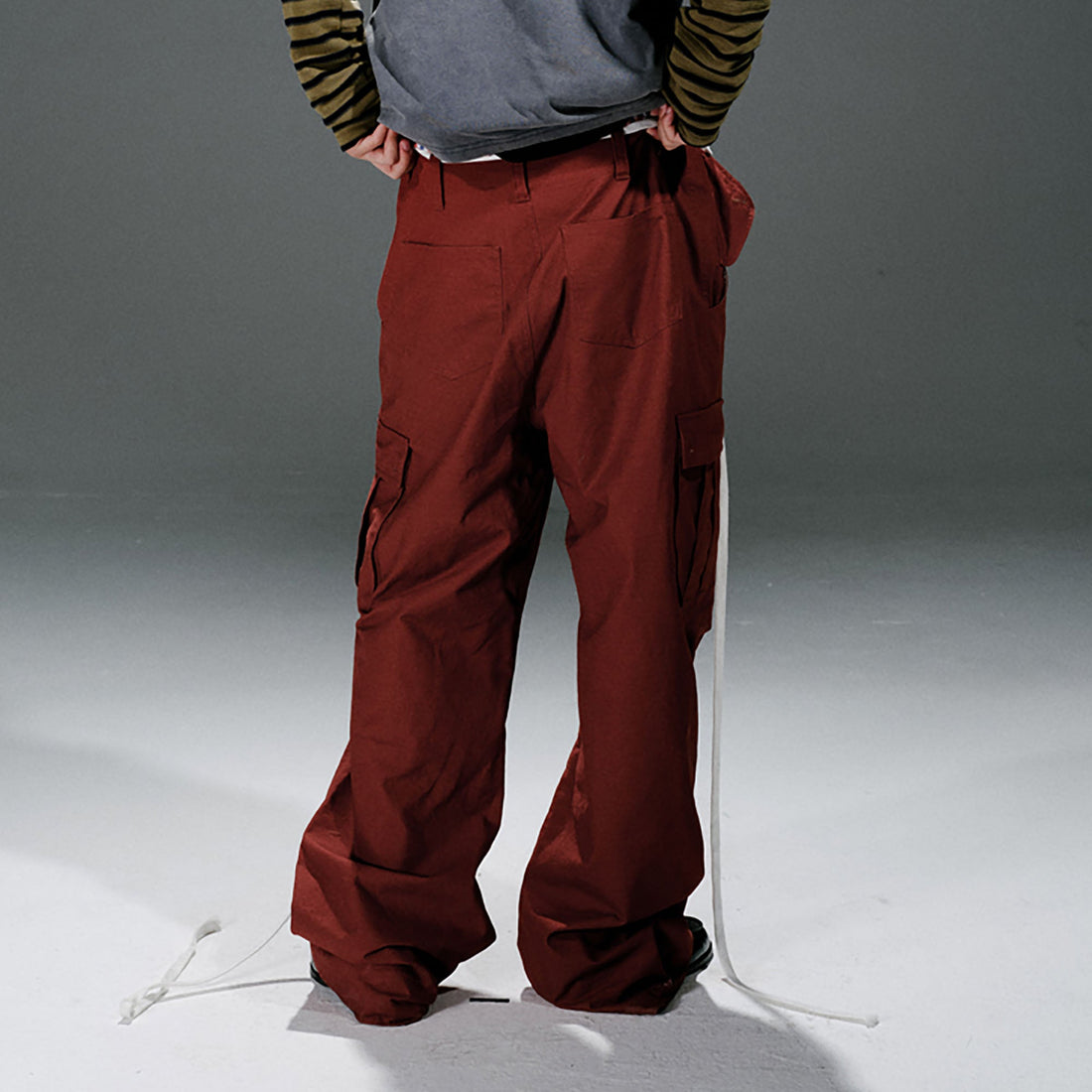 TRECLUB Distressed Wrinkled Cargo Pants