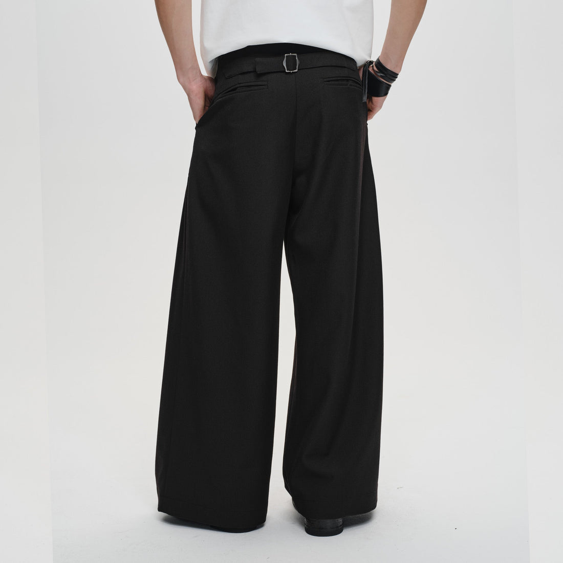CATSSTAC Classic Pleated Wide-Leg Trousers-Pants-M-Free Shipping Leatheretro