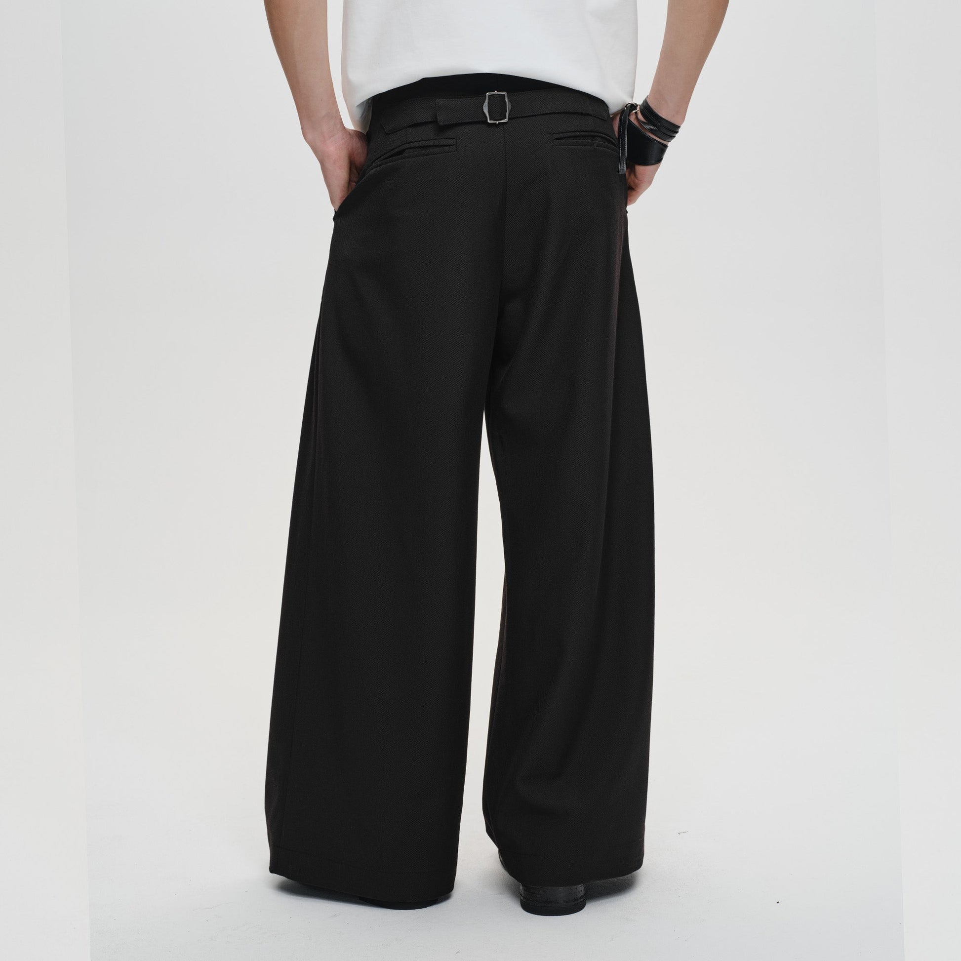 CATSSTAC Classic Pleated Wide-Leg Trousers-Pants-M-Free Shipping Leatheretro
