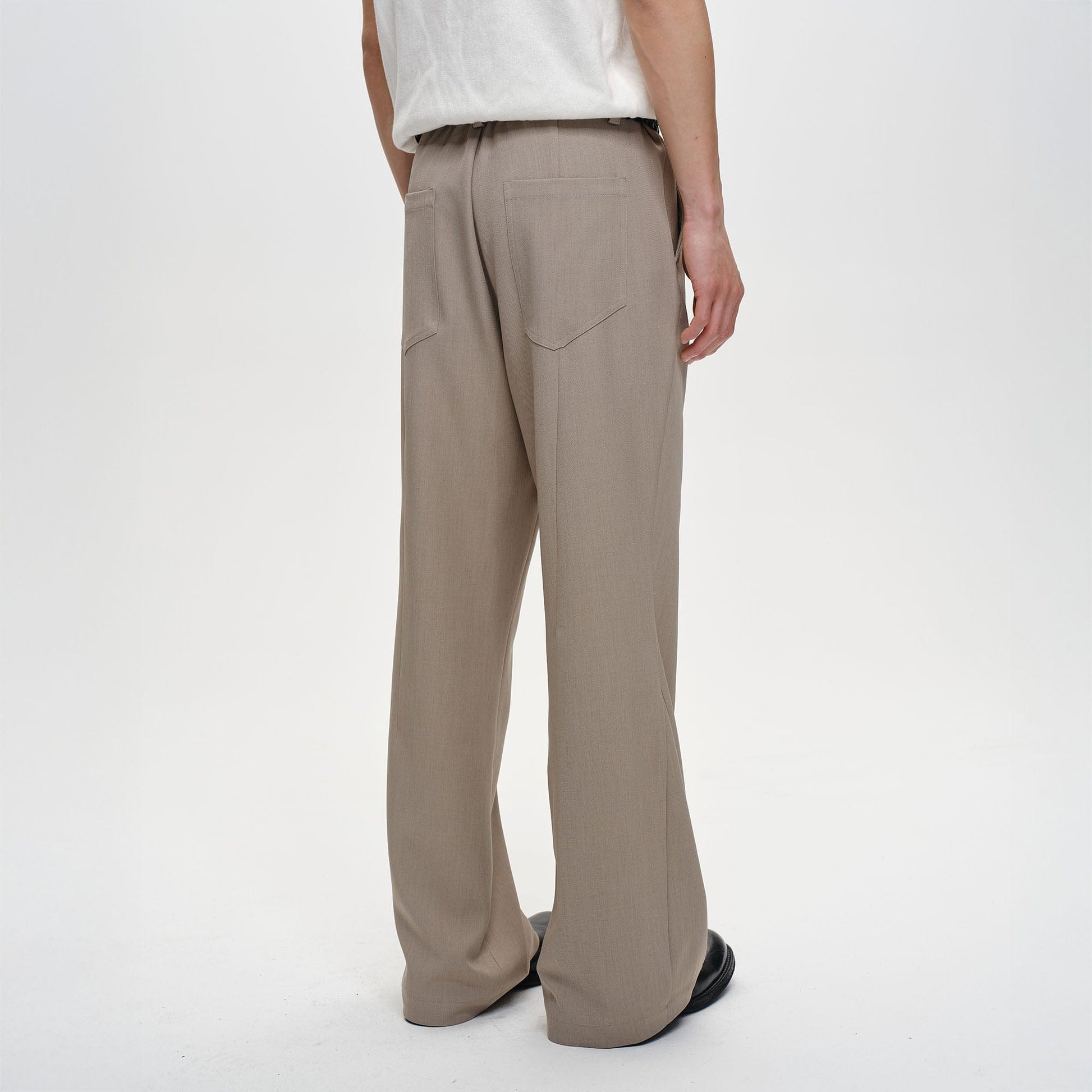 CATSSTAC Minimal Patch Wide-Leg Trousers-Pants-M-Black-Free Shipping Leatheretro