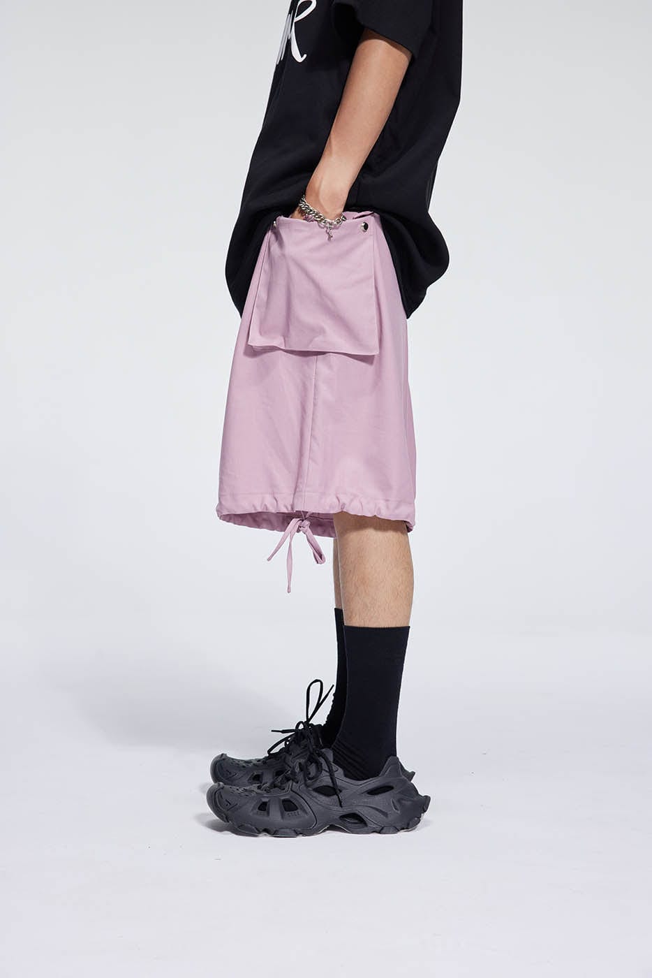 WHISTLEHUNTER Big Pockets Drawstring Shorts-Shorts-S-Apricot-Free Shipping Leatheretro