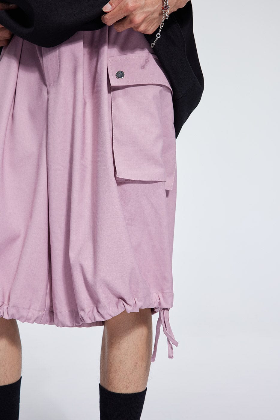 WHISTLEHUNTER Big Pockets Drawstring Shorts-Shorts-S-Apricot-Free Shipping Leatheretro