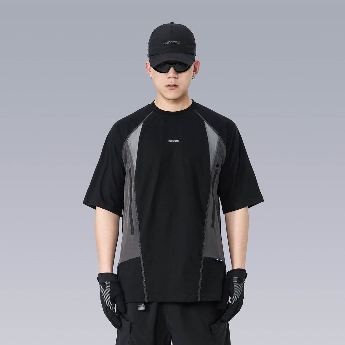 SILENSTORM Paneled Multi-Pocket T-Shirt-T Shirt-S-Free Shipping Leatheretro