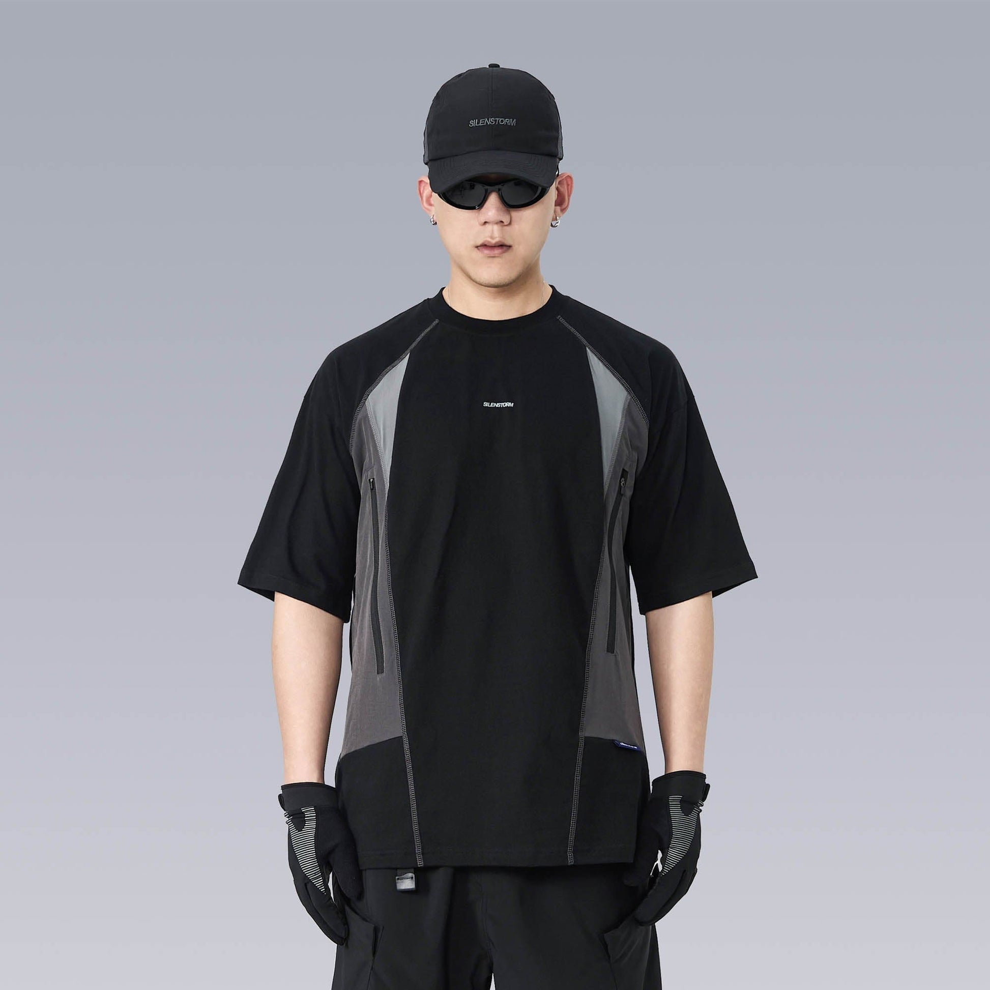 SILENSTORM Paneled Multi-Pocket T-Shirt-T Shirt-S-Free Shipping Leatheretro