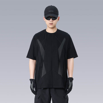 SILENSTORM Geometric Spliced Mesh T-Shirt-T Shirt-S-Free Shipping Leatheretro