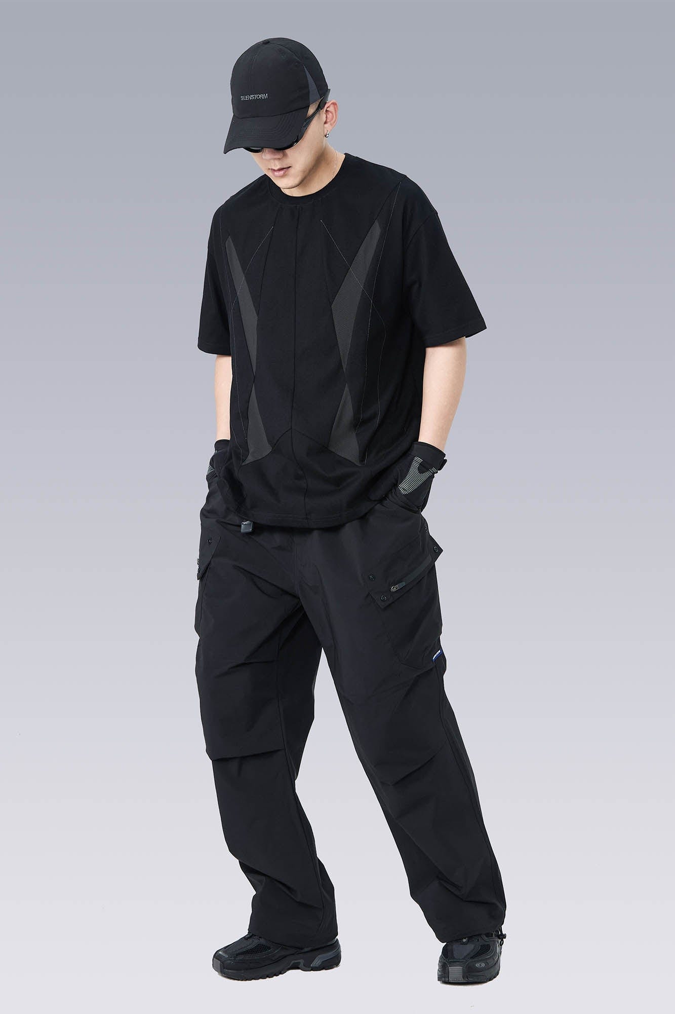 SILENSTORM Geometric Spliced Mesh T-Shirt-T Shirt-S-Free Shipping Leatheretro