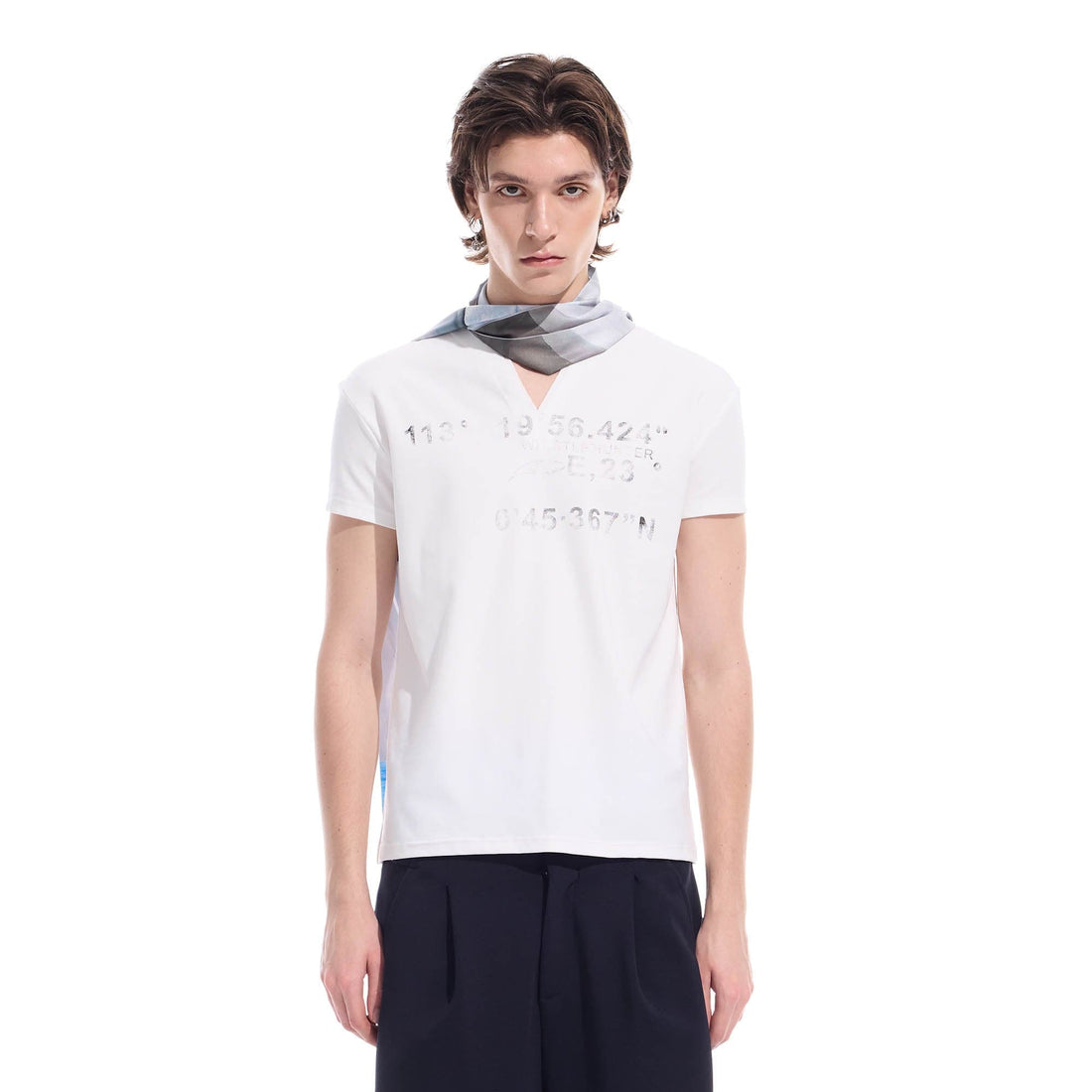 WHISTLEHUNTER Distressed Coordinate V-Neck T-Shirt-T Shirt-S-Brown-Free Shipping Leatheretro