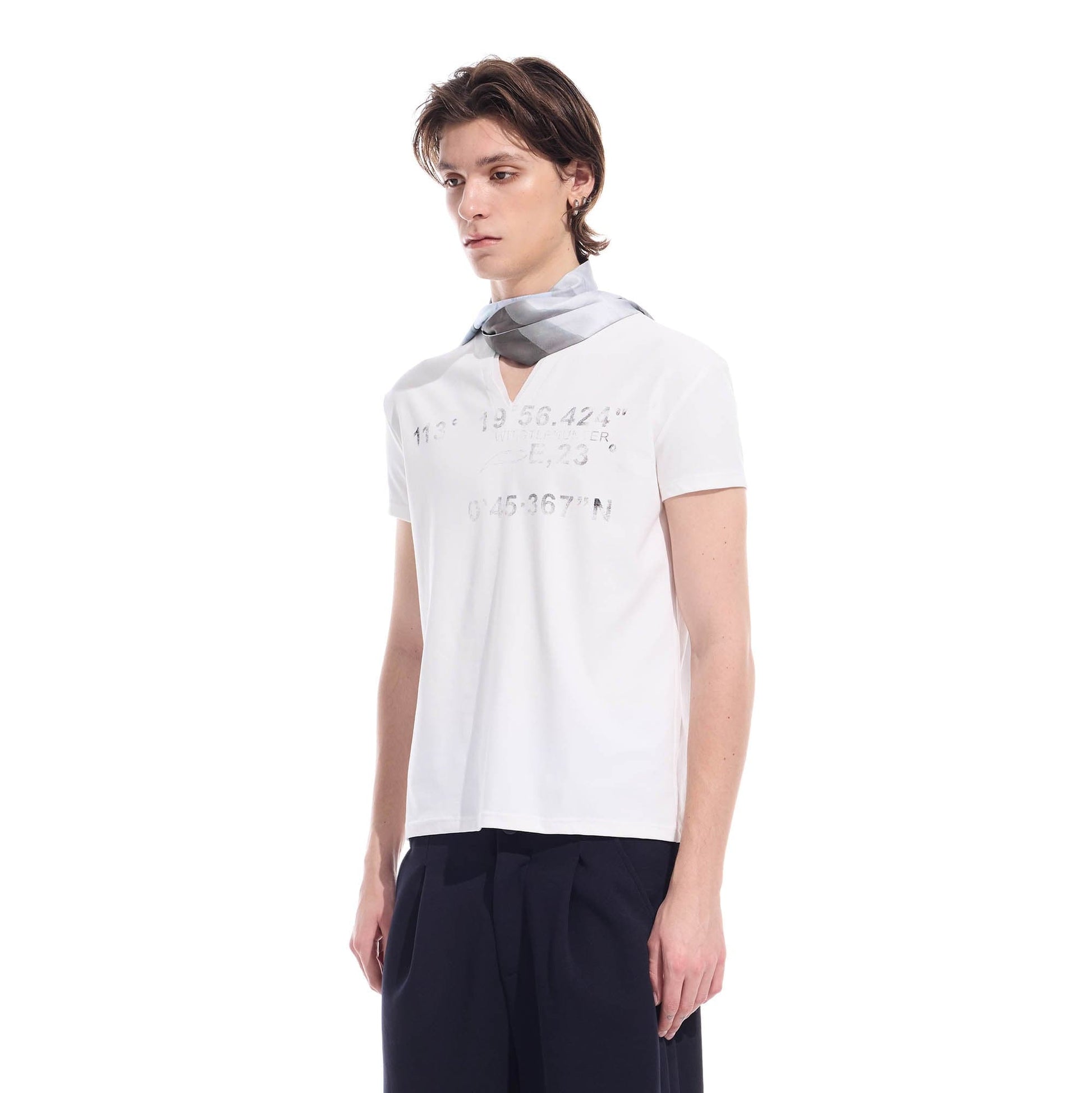 WHISTLEHUNTER Distressed Coordinate V-Neck T-Shirt-T Shirt-S-Brown-Free Shipping Leatheretro