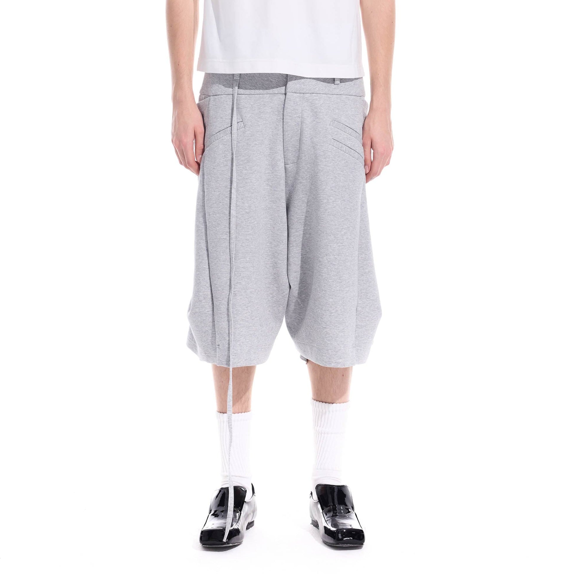 WHISTLEHUNTER Layered Crinkled Strap Shorts-Shorts-S-Gray-Free Shipping Leatheretro