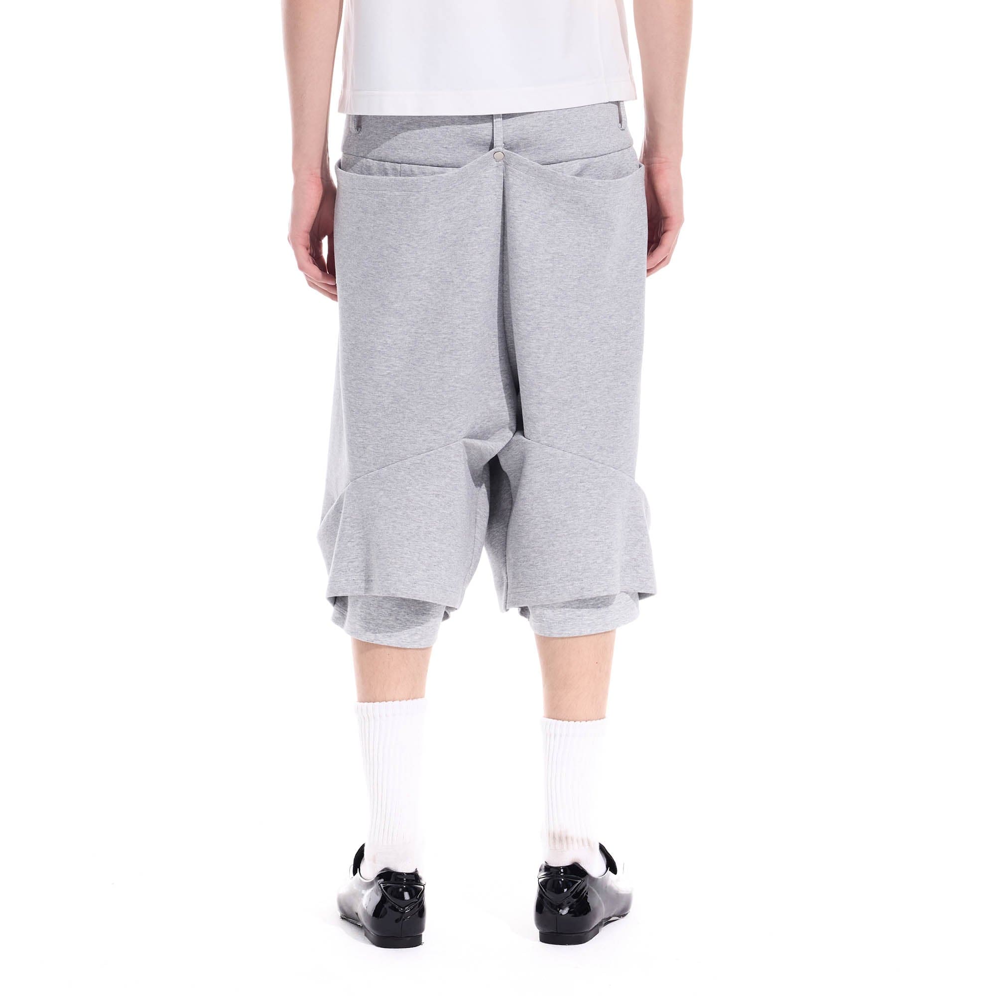 WHISTLEHUNTER Layered Crinkled Strap Shorts-Shorts-S-Gray-Free Shipping Leatheretro