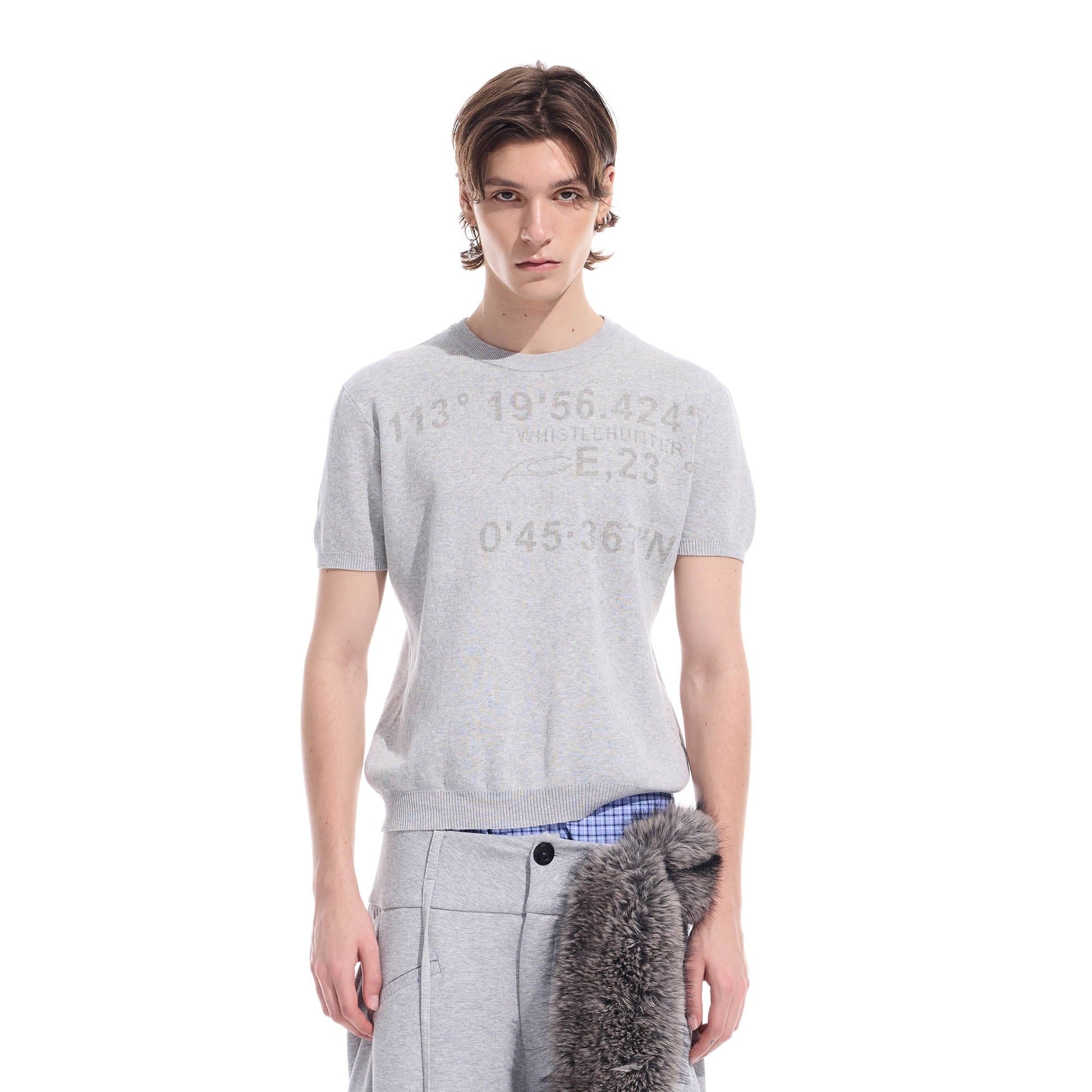 WHISTLEHUNTER Distressed Coordinates Knit T-Shirt-T Shirt-S-Free Shipping Leatheretro