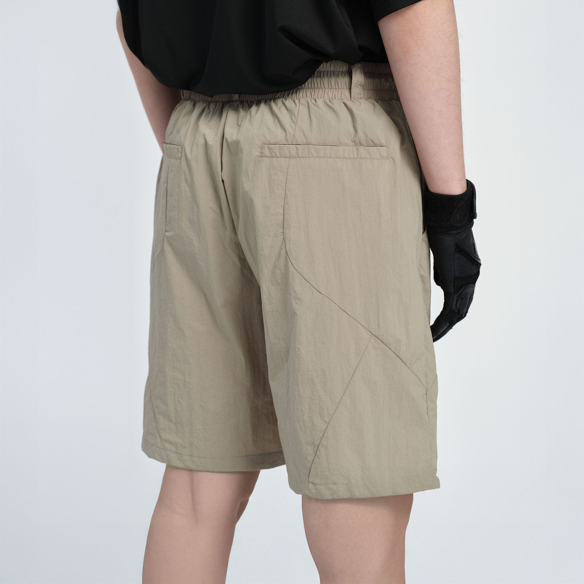 CATSSTAC Utility Crinkled Zip-Pocket Shorts-Shorts-M-Free Shipping Leatheretro