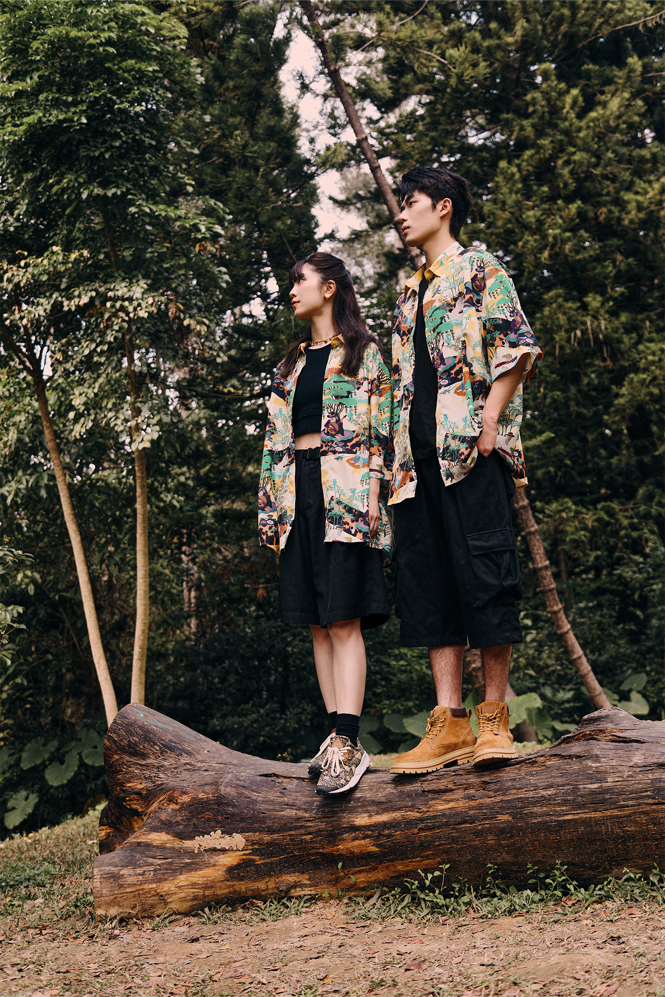 MASH UP ASIA Contrast Full-Print Half Shirt-Half shirt-M-Free Shipping Leatheretro