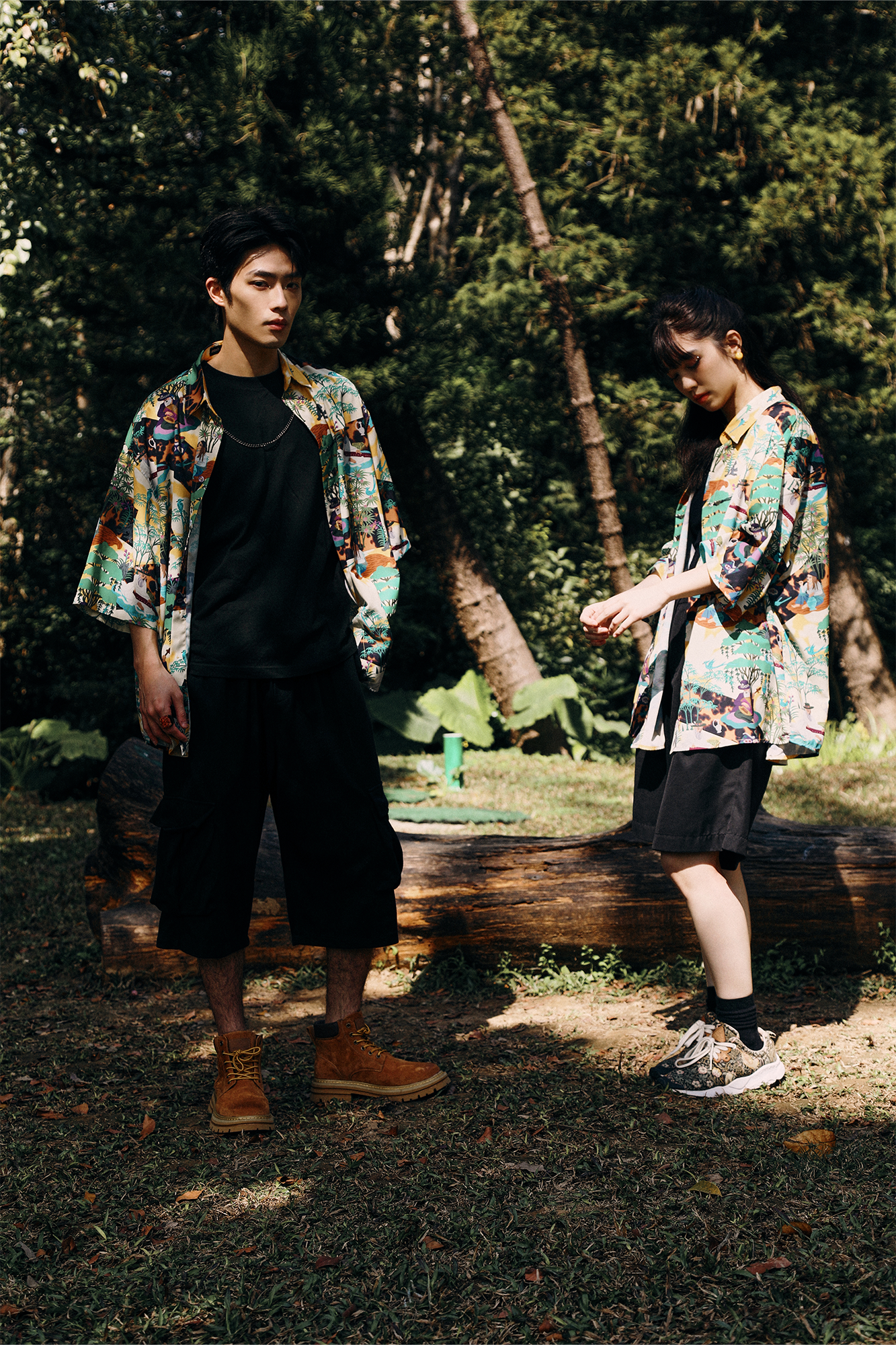 MASH UP ASIA Contrast Full-Print Half Shirt-Half shirt-M-Free Shipping Leatheretro
