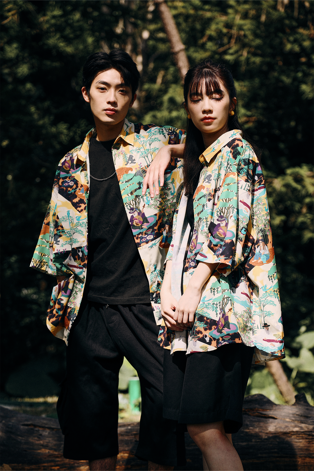 MASH UP ASIA Contrast Full-Print Half Shirt-Half shirt-M-Free Shipping Leatheretro
