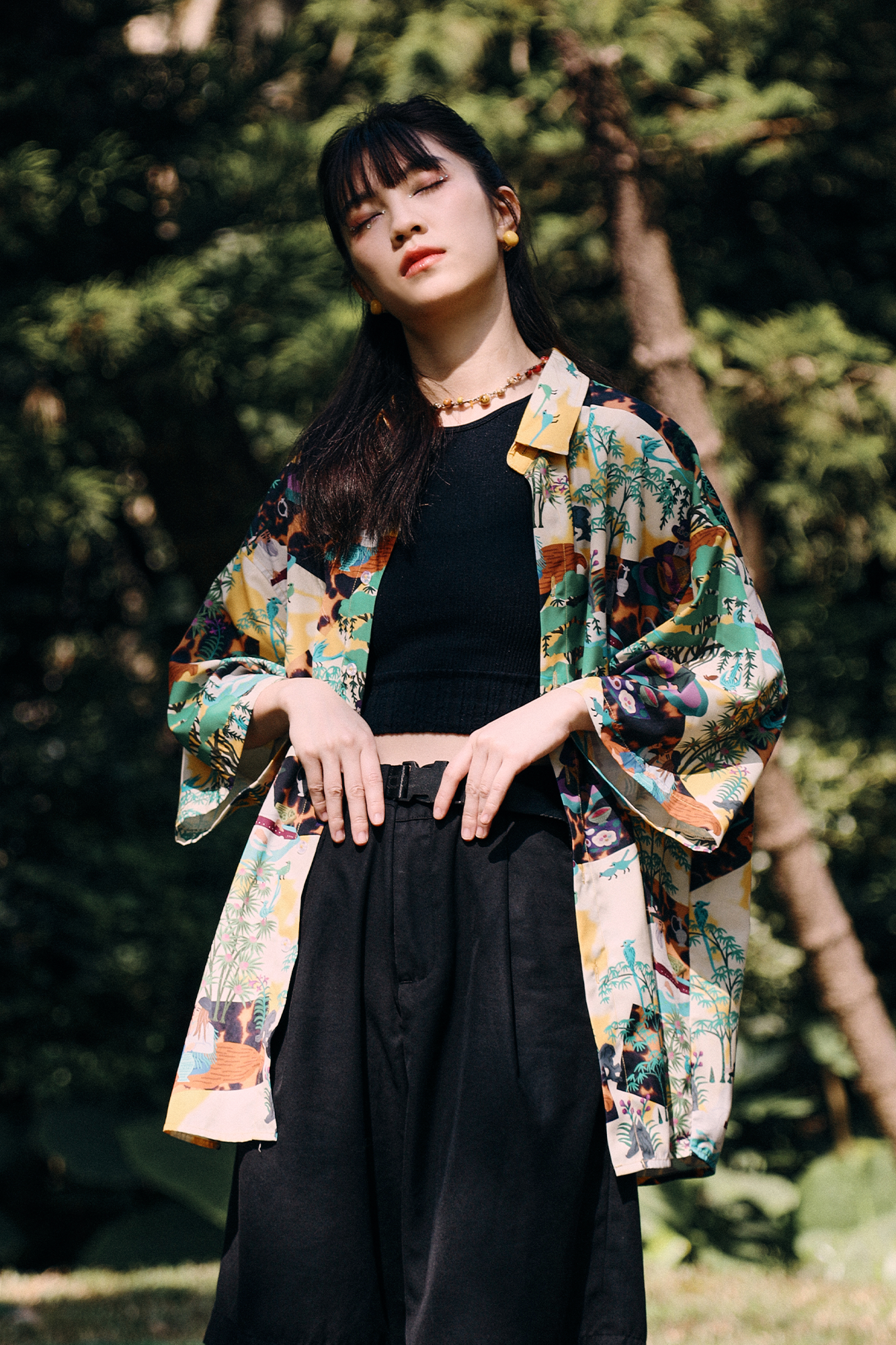 MASH UP ASIA Contrast Full-Print Half Shirt-Half shirt-M-Free Shipping Leatheretro