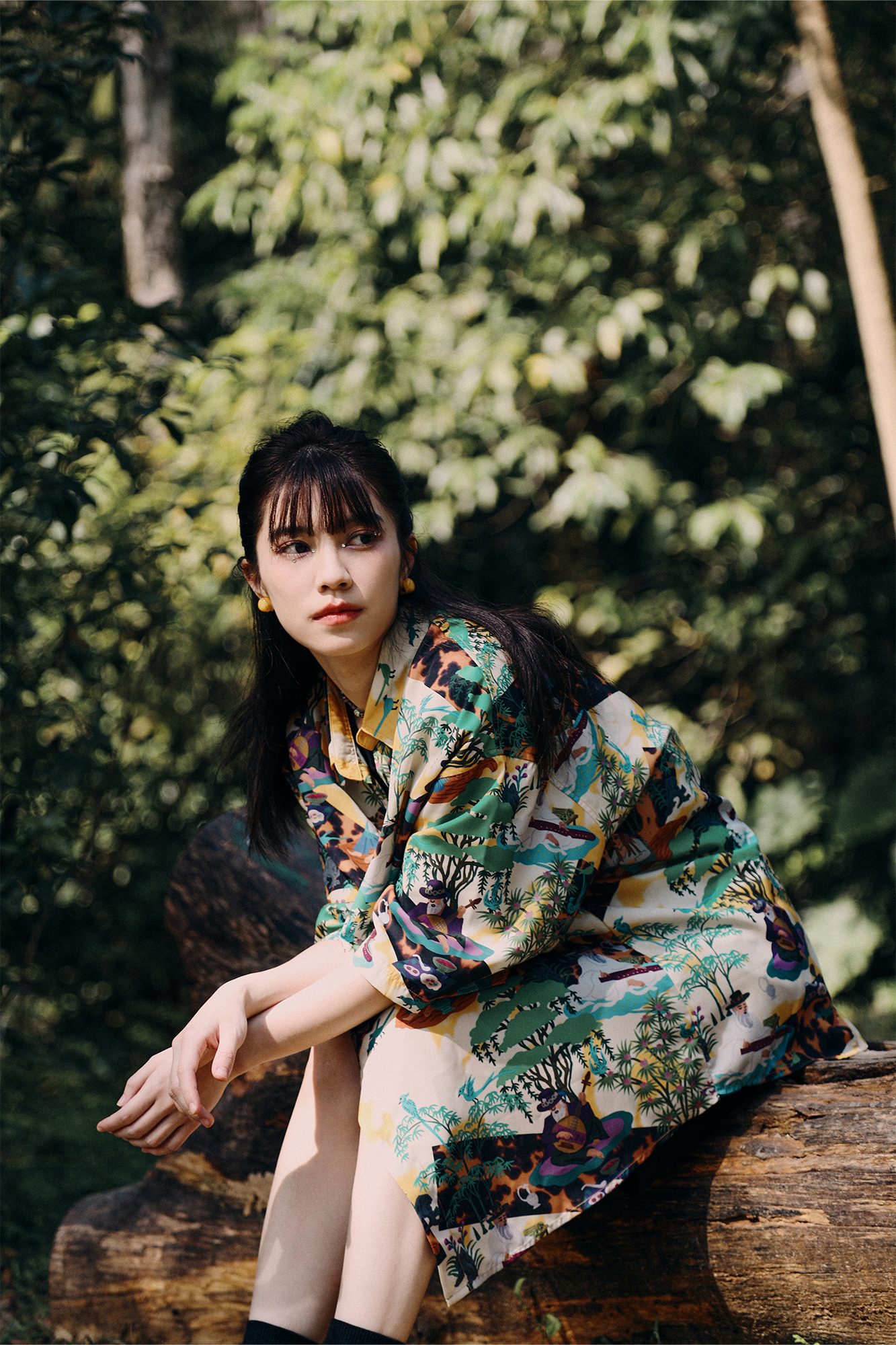 MASH UP ASIA Contrast Full-Print Half Shirt-Half shirt-M-Free Shipping Leatheretro