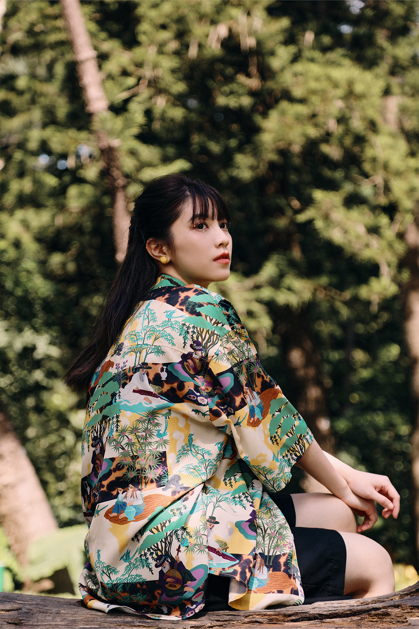 MASH UP ASIA Contrast Full-Print Half Shirt-Half shirt-M-Free Shipping Leatheretro