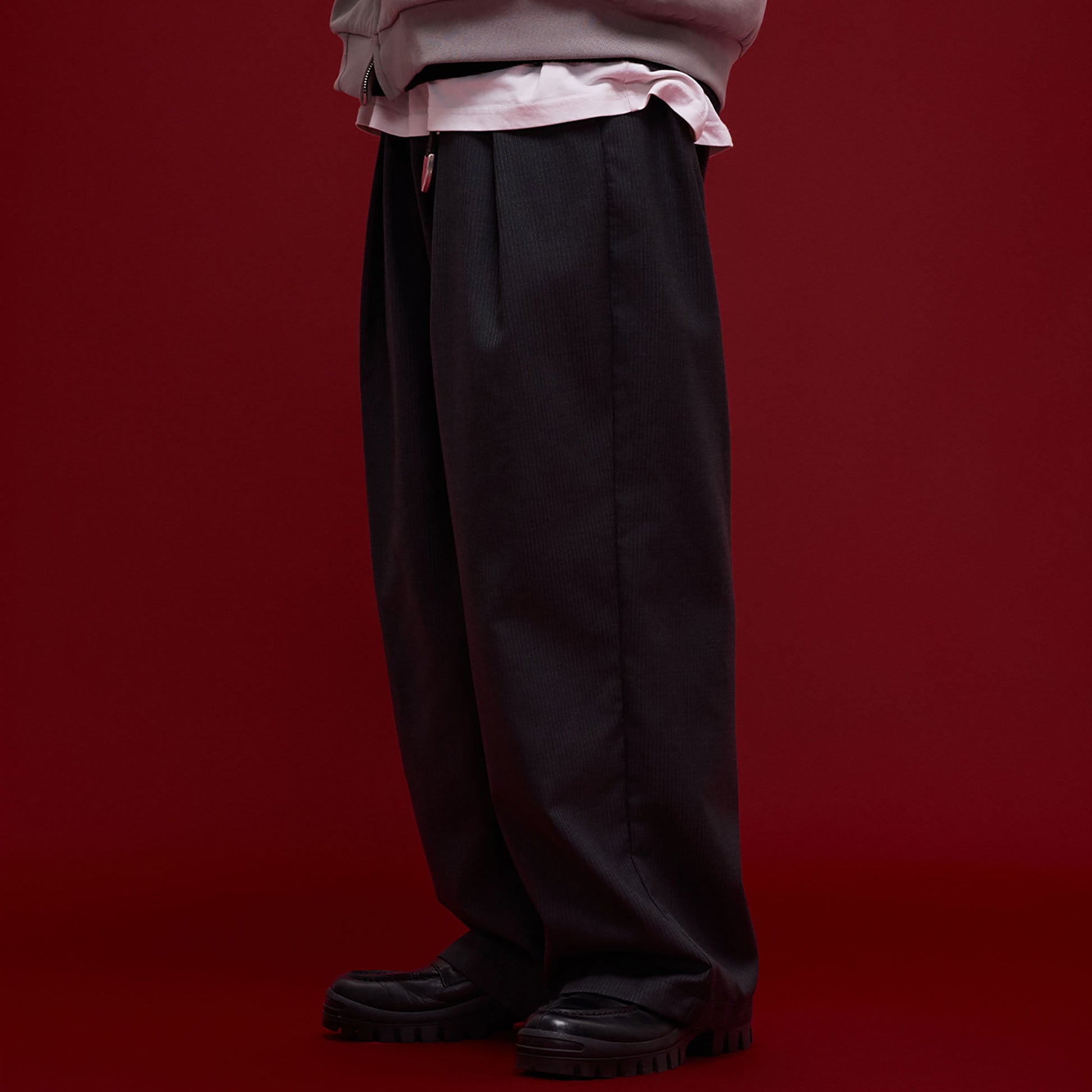 BANANA CLUB Pinstriped Oversized Wool Pants-Pants-S (Preorder)-Free Shipping Leatheretro