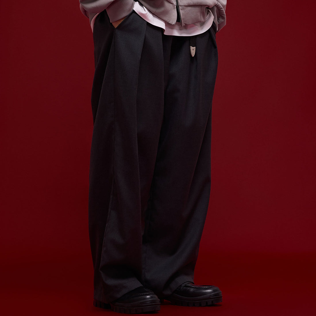 BANANA CLUB Pinstriped Oversized Wool Pants-Pants-S (Preorder)-Free Shipping Leatheretro