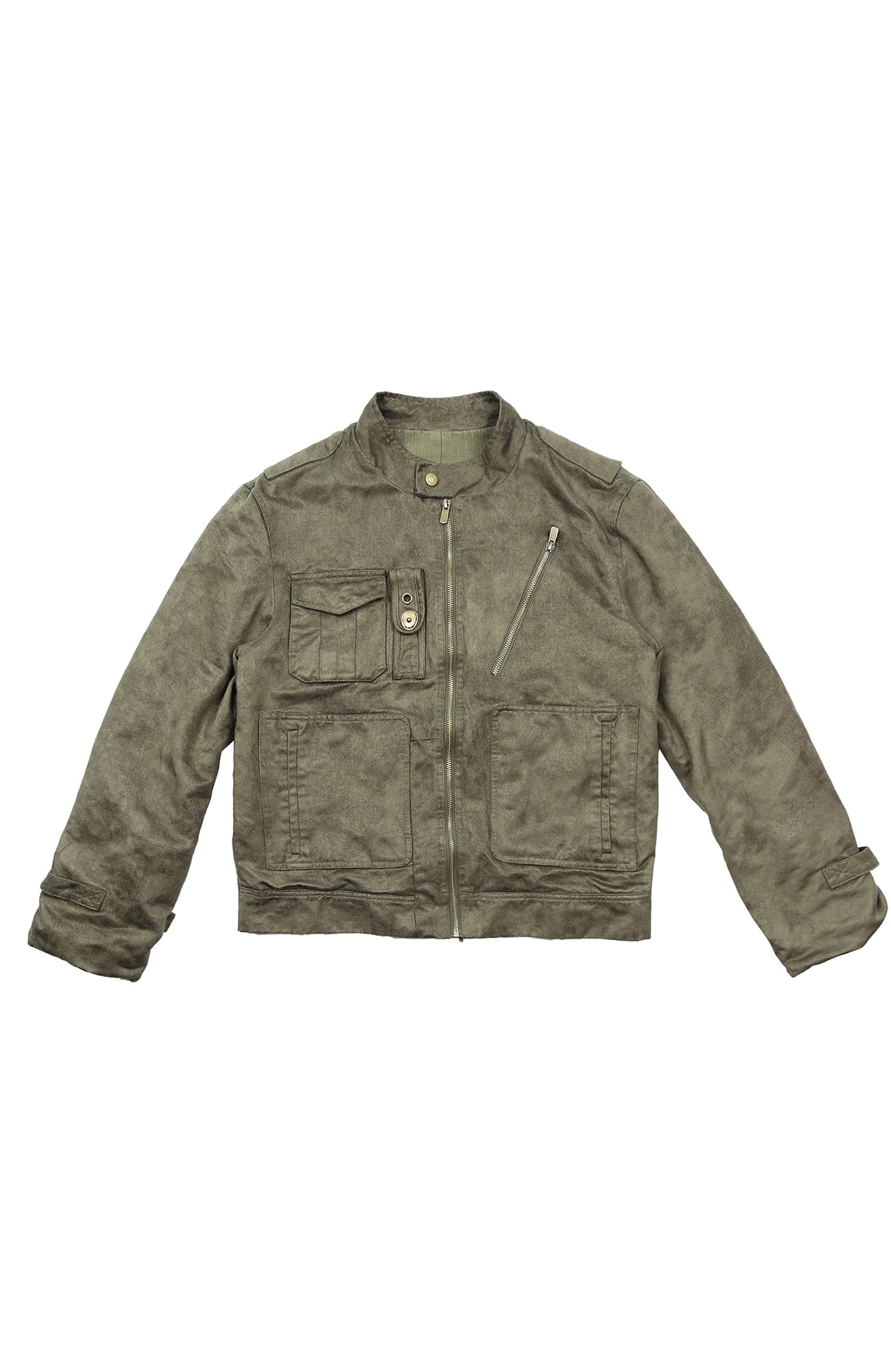 TRECLUB Retro Faux Suede Utility Jacket-Jacket-S-Free Shipping Leatheretro