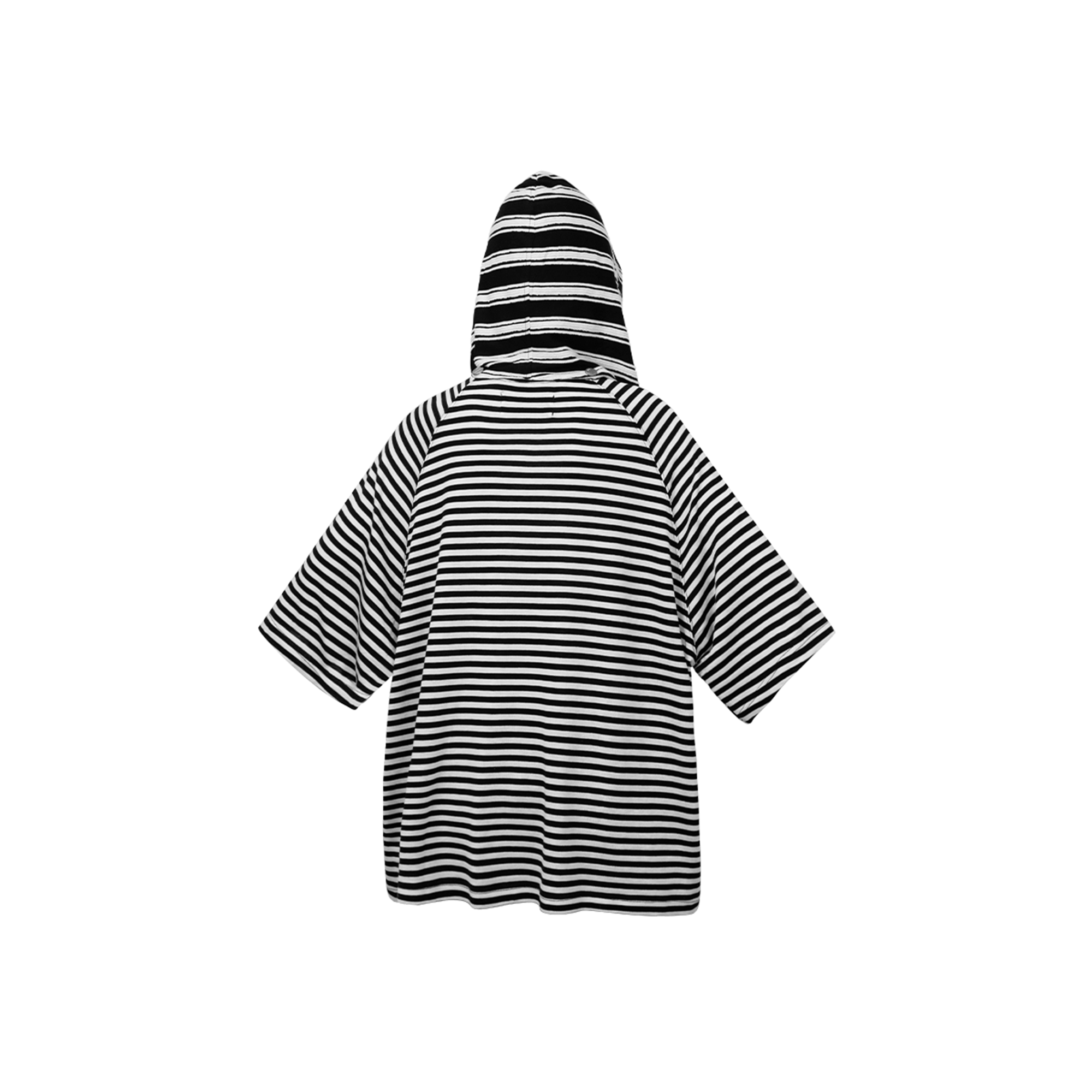 RELABEL Striped Wool-Blend Detachable Hood Tee-T Shirt-XS-Gray-Free Shipping Leatheretro