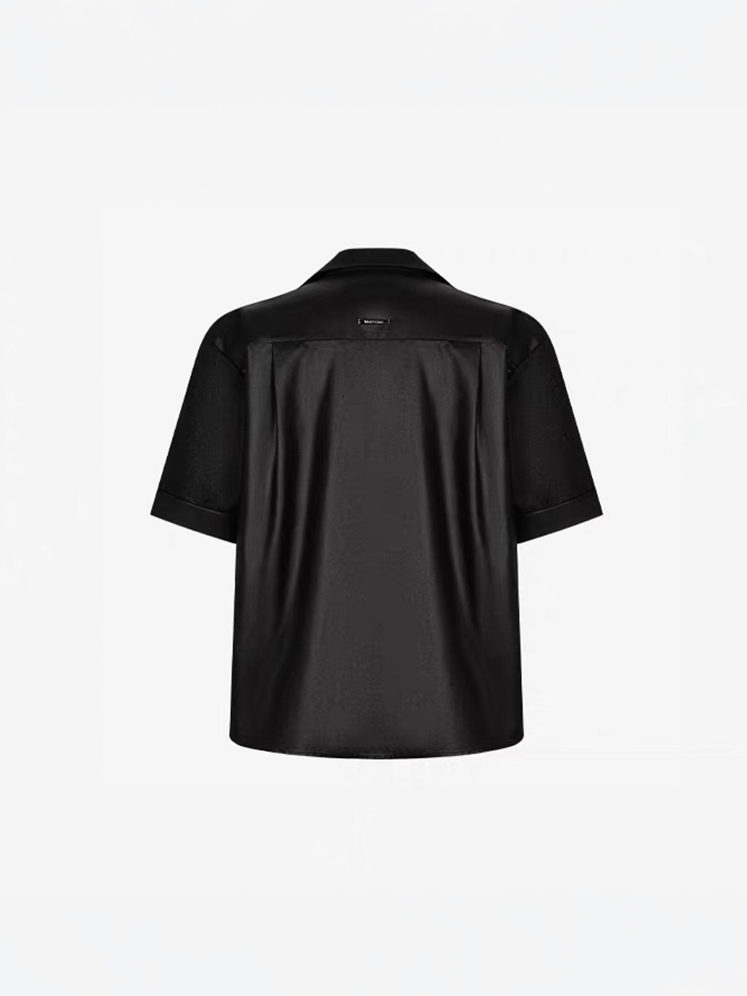 TIWILLTANG Draped Camp-Collar T Shirt-Jacket-S-Black-Free Shipping Leatheretro
