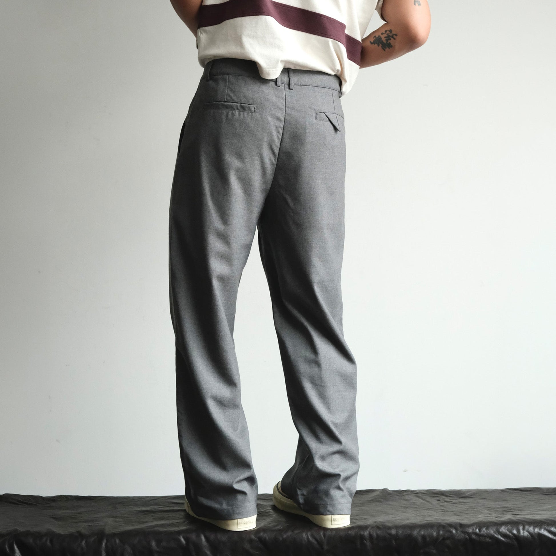 NEIGBORL Wool Double-Pleated Straight-Leg Trousers-Jeans-S-Khaki-Free Shipping Leatheretro