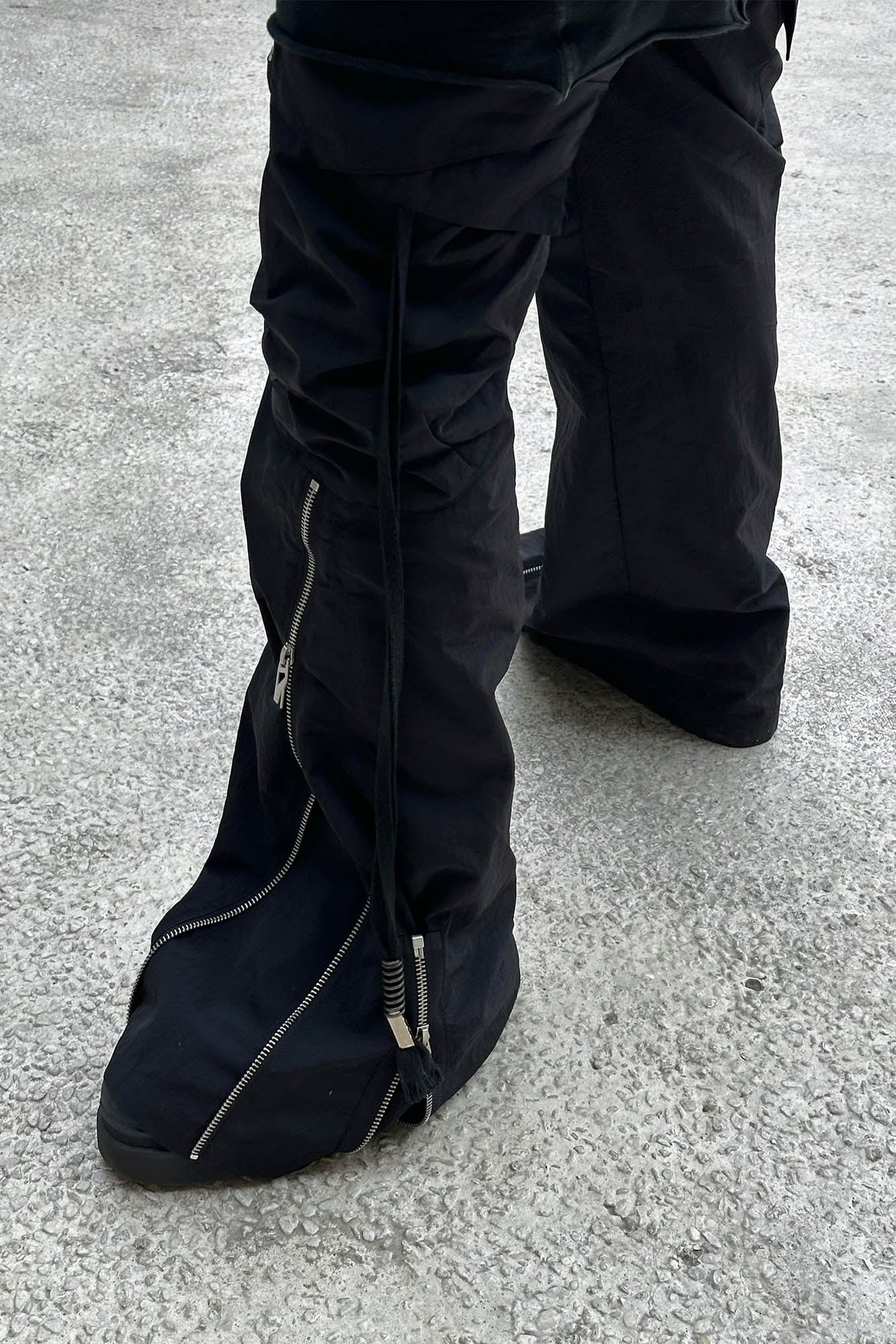 RELABEL Flared Multi-Zip Cargo Pants-Pants-S-Free Shipping Leatheretro