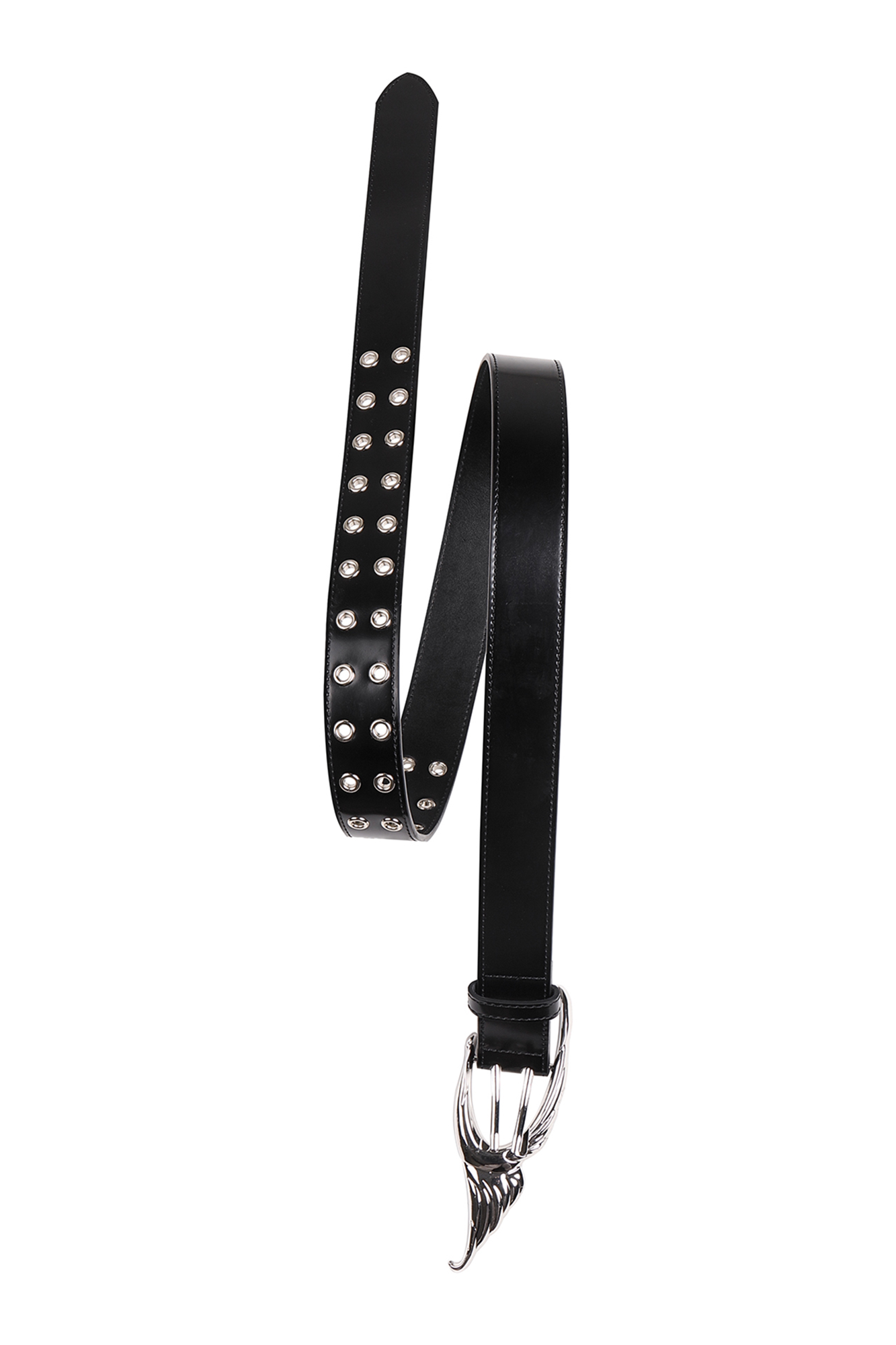 WHISTLEHUNTER Studded Gloss Leather Belt-Accessories-One Size (Preorder)-Free Shipping Leatheretro