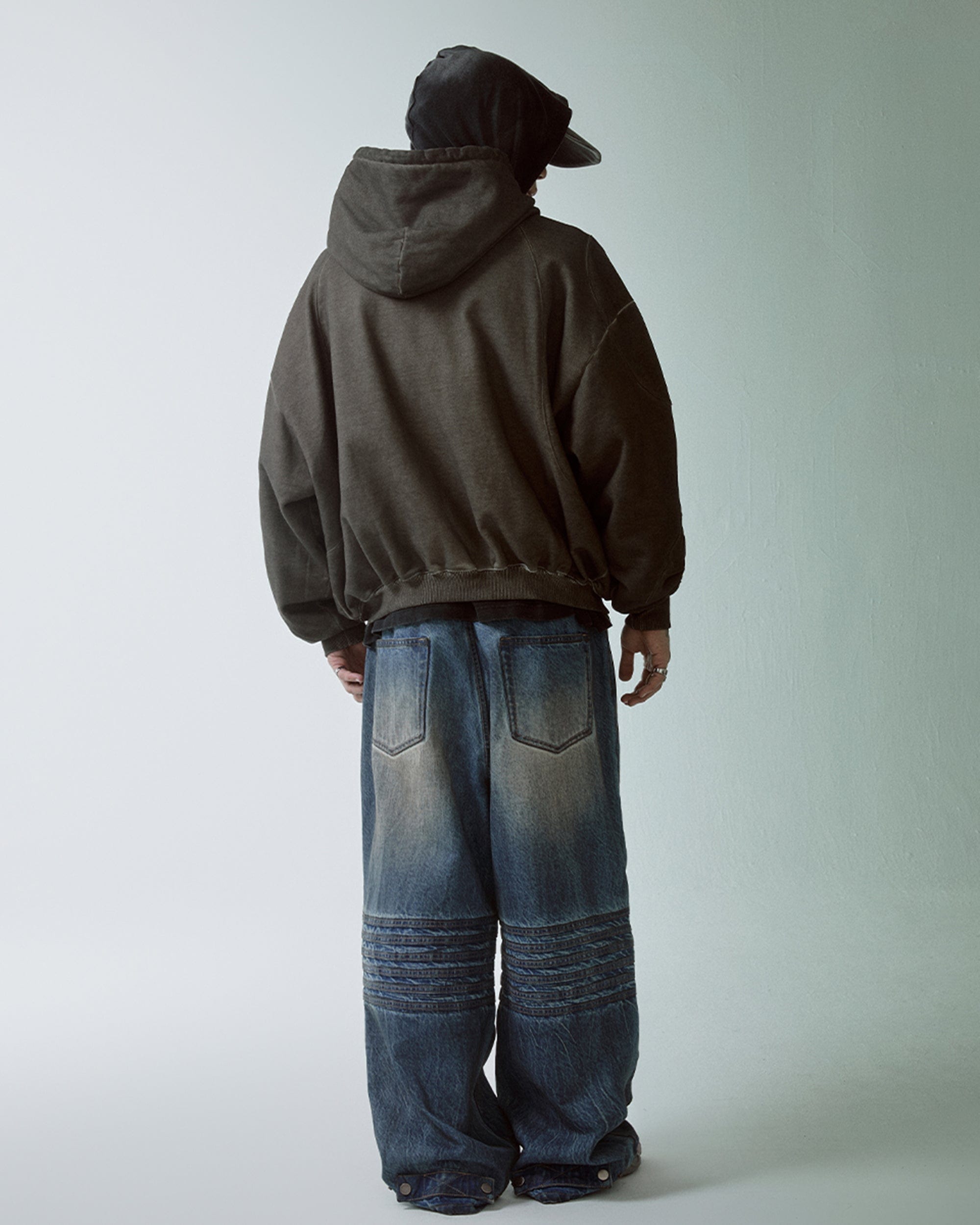 F2CE Retro Crinkled-Knee Washed Pants-Pants-S-Free Shipping Leatheretro